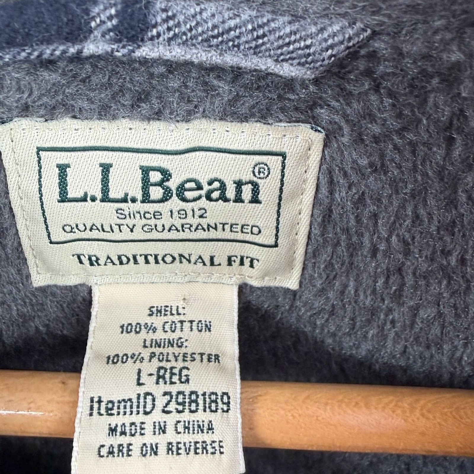 L.L. Bean L.L. Bean men’s fleece lined plaid flannel shirt jacket sz L Size US L / EU 52-54 / 3 - 2 Thumbnail