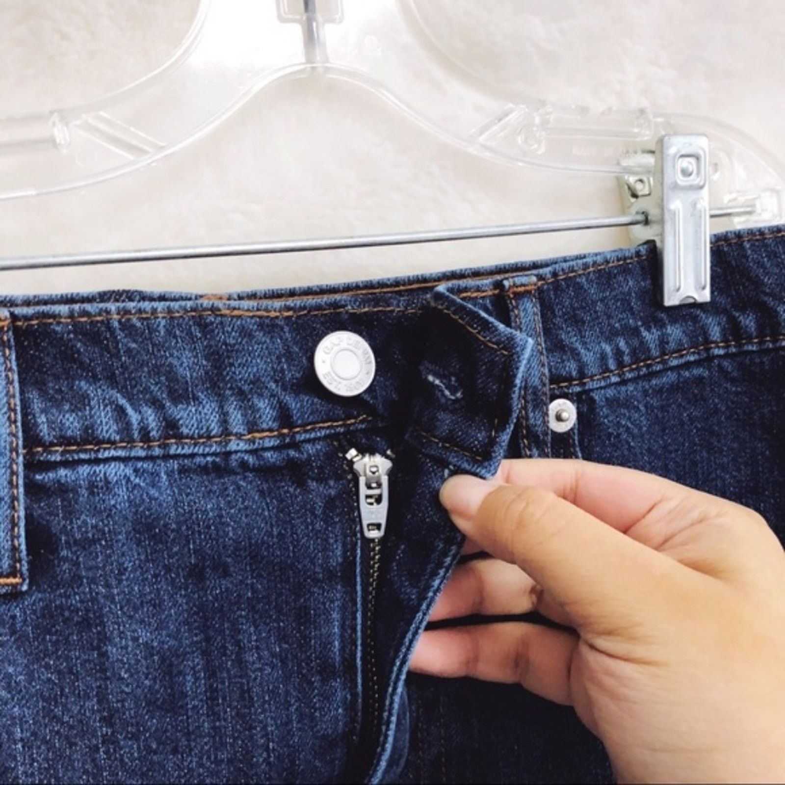 Gap GAP Blue Dark Wash 5-Pocket Denim Mini Skirt Size 28" / US 6 / IT 42 - 4 Thumbnail