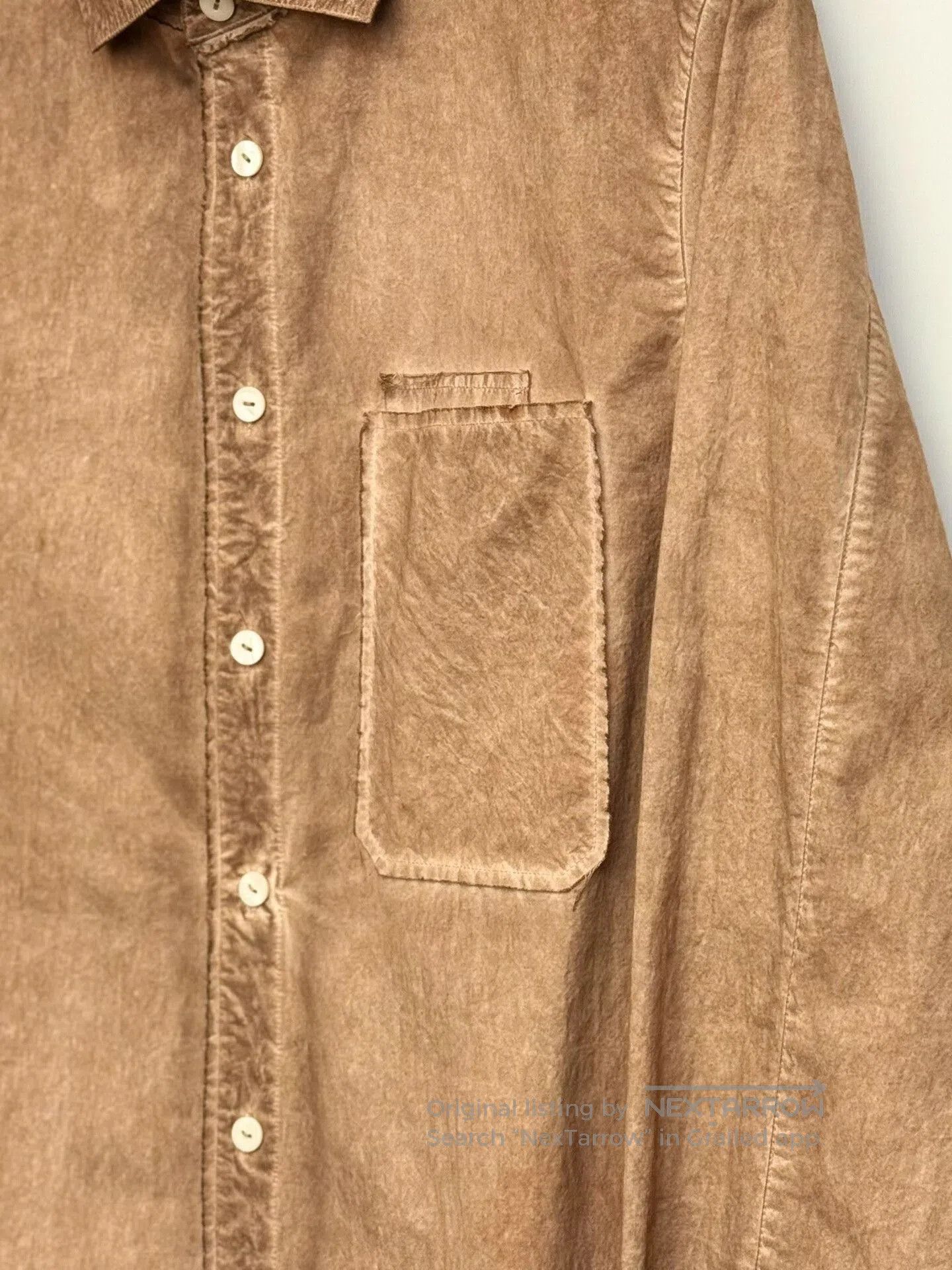 DUST Dark Aesthetic Deconstructed Brown Shirt. Size US L / EU 52-54 / 3 - 6 Thumbnail
