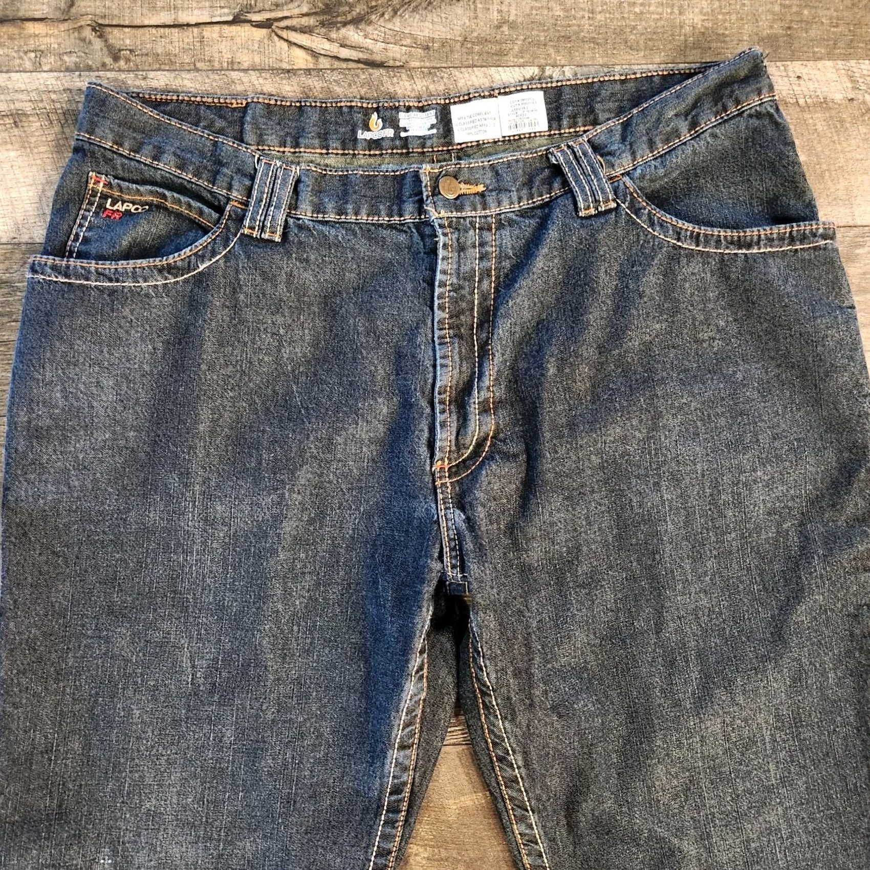 Vintage LAPCO FR Jeans Mens 40x32 Flame-Resistant Blue Style P-UNDM10 Thick Stitch Jeans Men 5-Pocket Straight Inseam 32 Casual Workwear Vintage: No Size US 40 / EU 56 - 5 Thumbnail