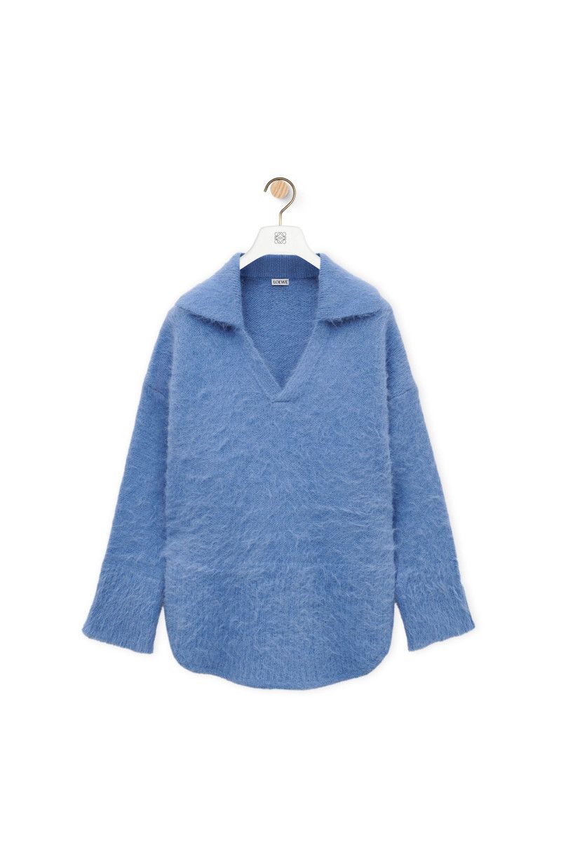 Loewe o1in1g0426 Polo Sweater in Light Blue Size XL / US 12-14 / IT 48-50 - 1 Thumbnail