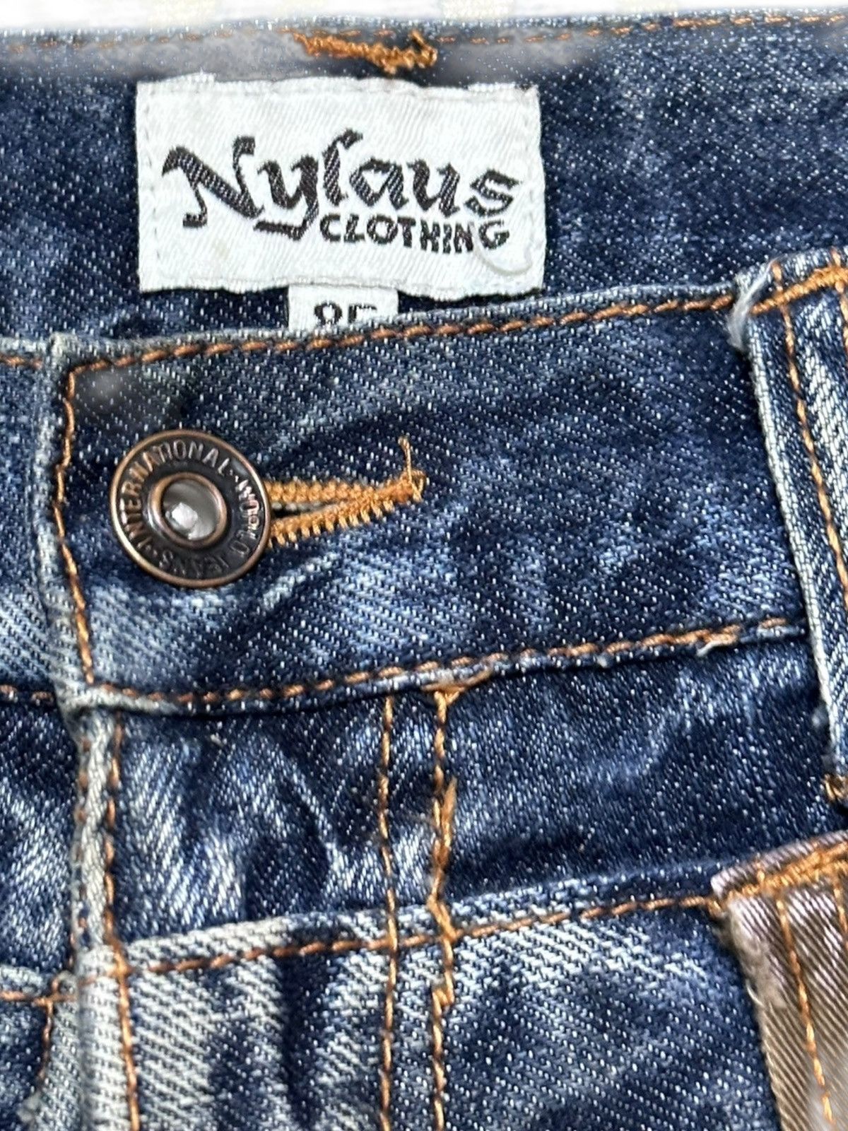 Hysteric Glamour Vintage Nylaus Clothing Double Waist Honeycomb Grunge Denim Size US 33 - 7 Thumbnail