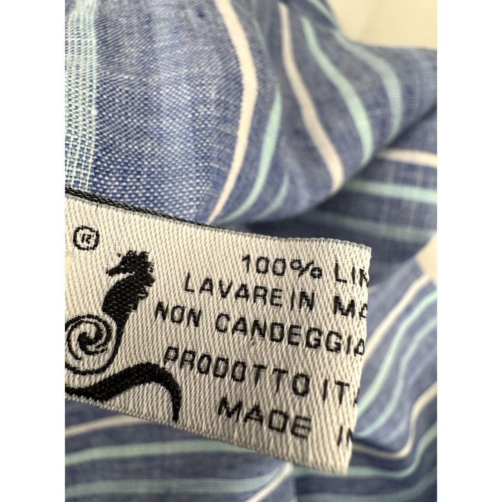 Vintage SARTORIA SARACENA / Italy - LINEN Mens M Striped Shirt - EXCELLENT Size US M / EU 48-50 / 2 - 7 Thumbnail