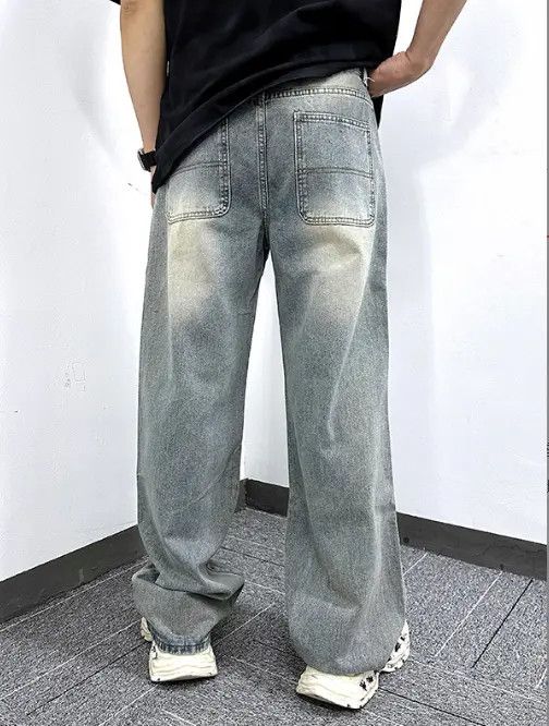 VIBE Vintage washed distressed straight-leg loose-fitting jeans Size US 32 / EU 48 - 4 Thumbnail