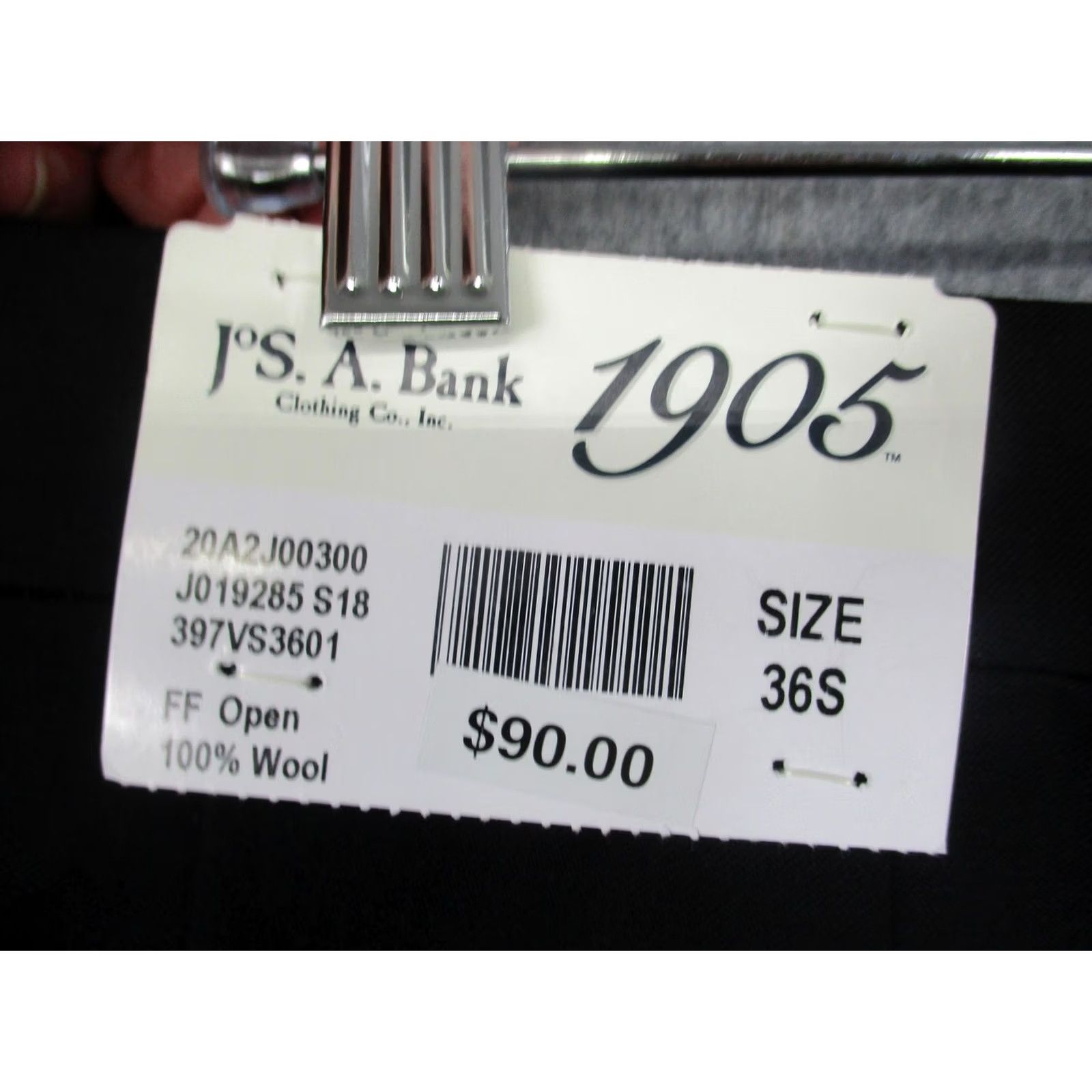 Jos. A. Bank Jos. A. Bank 1905 Pants Mens 36x30 Black Wool Flat Front Dress Slacks Work Size US 36 / EU 52 - 4 Thumbnail