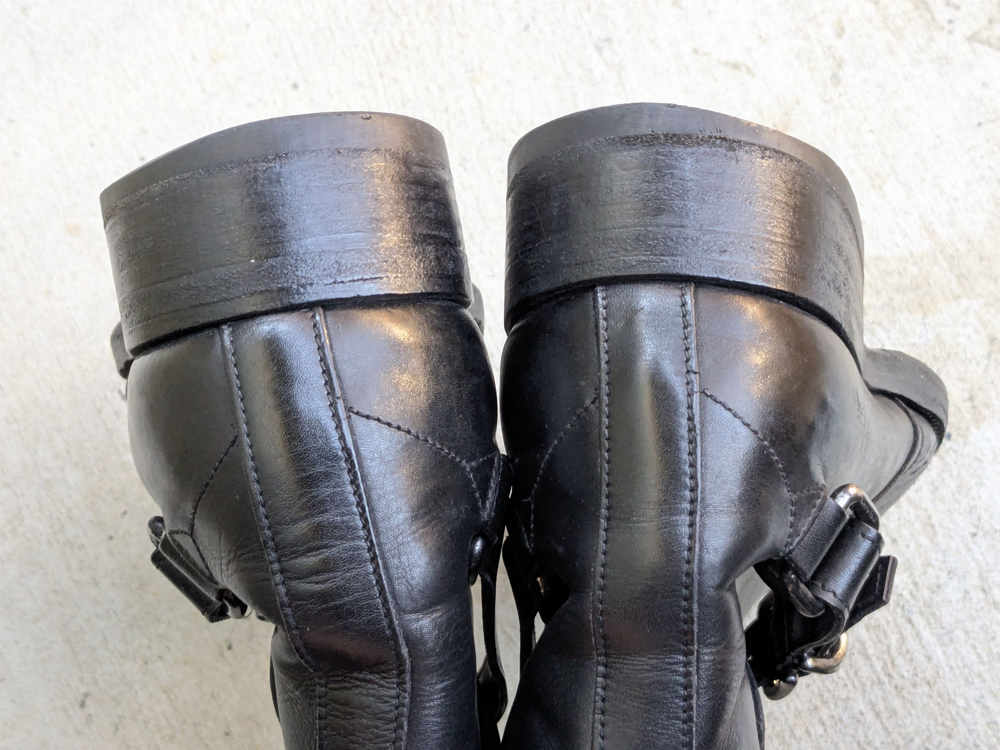 Prada men’s jodhpur boots black leather size 9 buckle y2k Prada Side Zip Boots Black 10.5 Leather Chunky Y2K main image 2