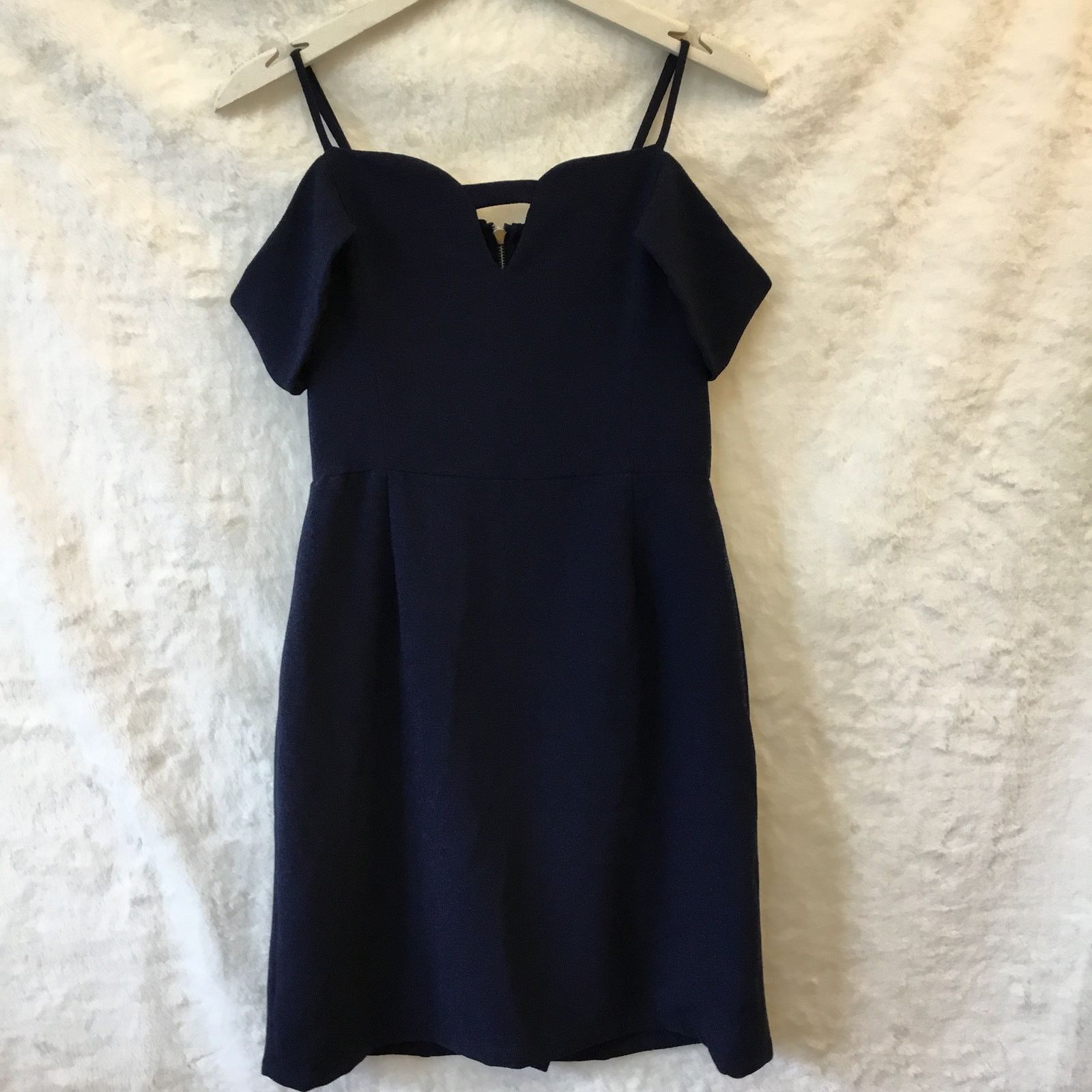 Other Storee Navy Blue Off-Shoulder Zip-Up Formal Dress Size M / US 6-8 / IT 42-44 - 5 Thumbnail