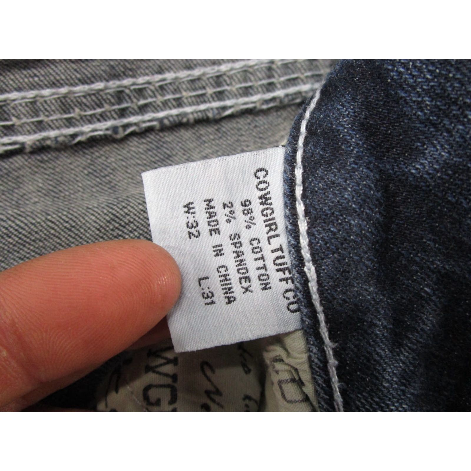 CO Cowgirl Tuff Co Women's Jeans 32x31 Bootcut Indigo DYDFMJ Button Zip 5-Pocket Embroidered Jeans Womens Size 24" / US 00 / IT 34 - 6 Thumbnail