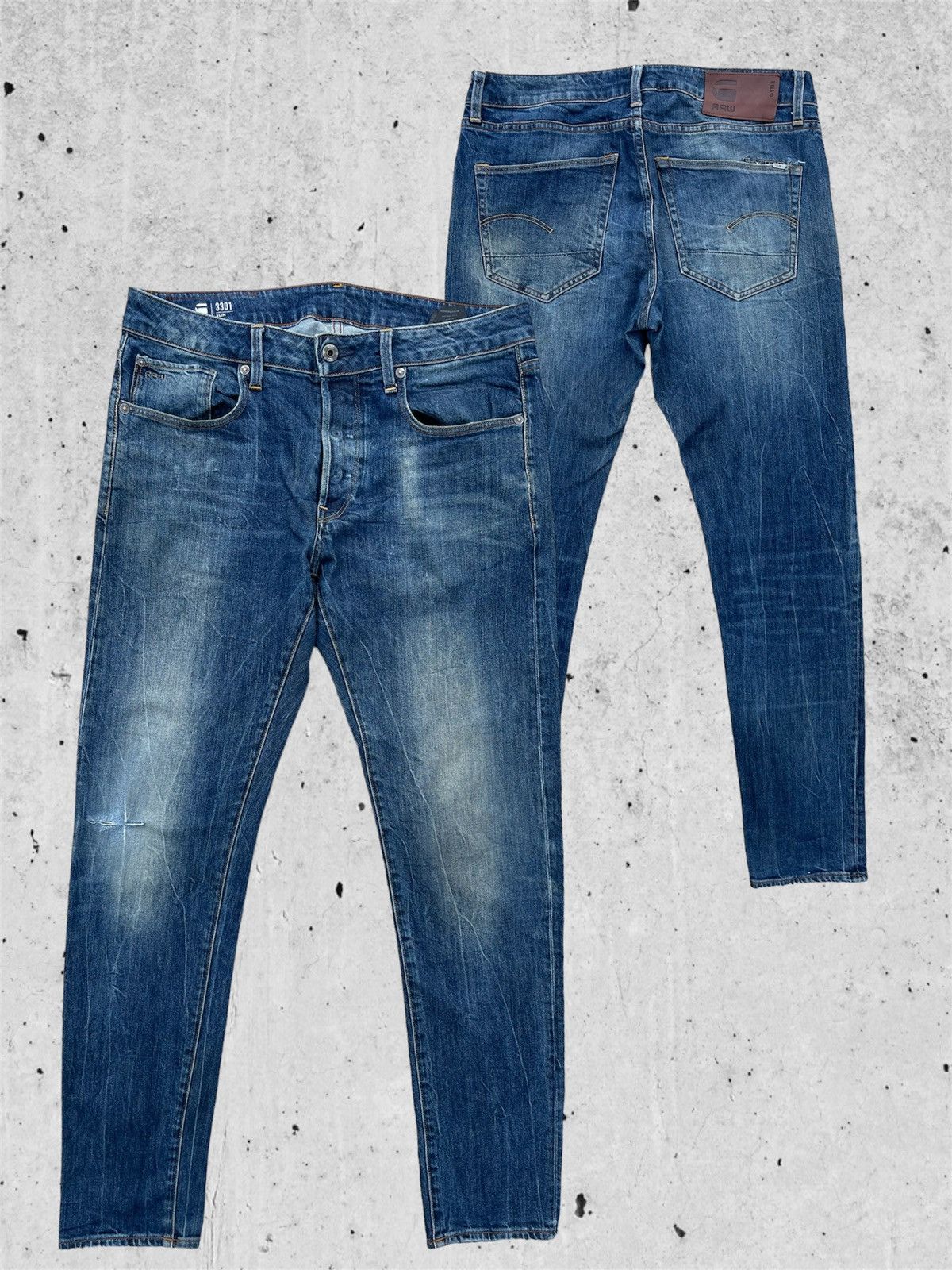 Japanese Brand 🔥 Raw G-Star Distressed Denim Slim Fit W34🔥 Size US 34 / EU 50 - 1 Thumbnail
