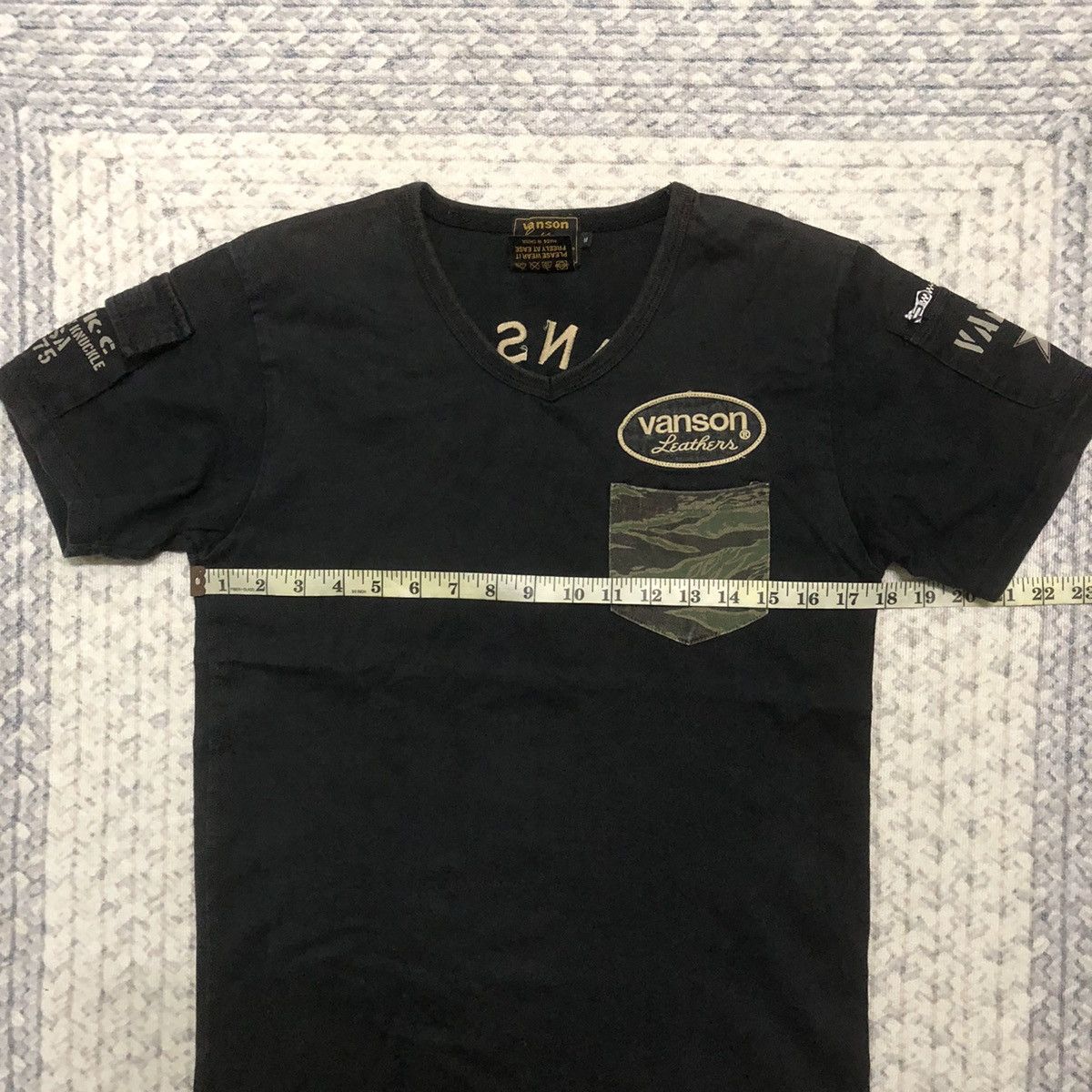 Japanese Brand × Seditionaries × Vanson Leathers Rare Sunfaded Vanson Cottons Camouflage Pocket Tees Size US XS / EU 42 / 0 - 16 Thumbnail