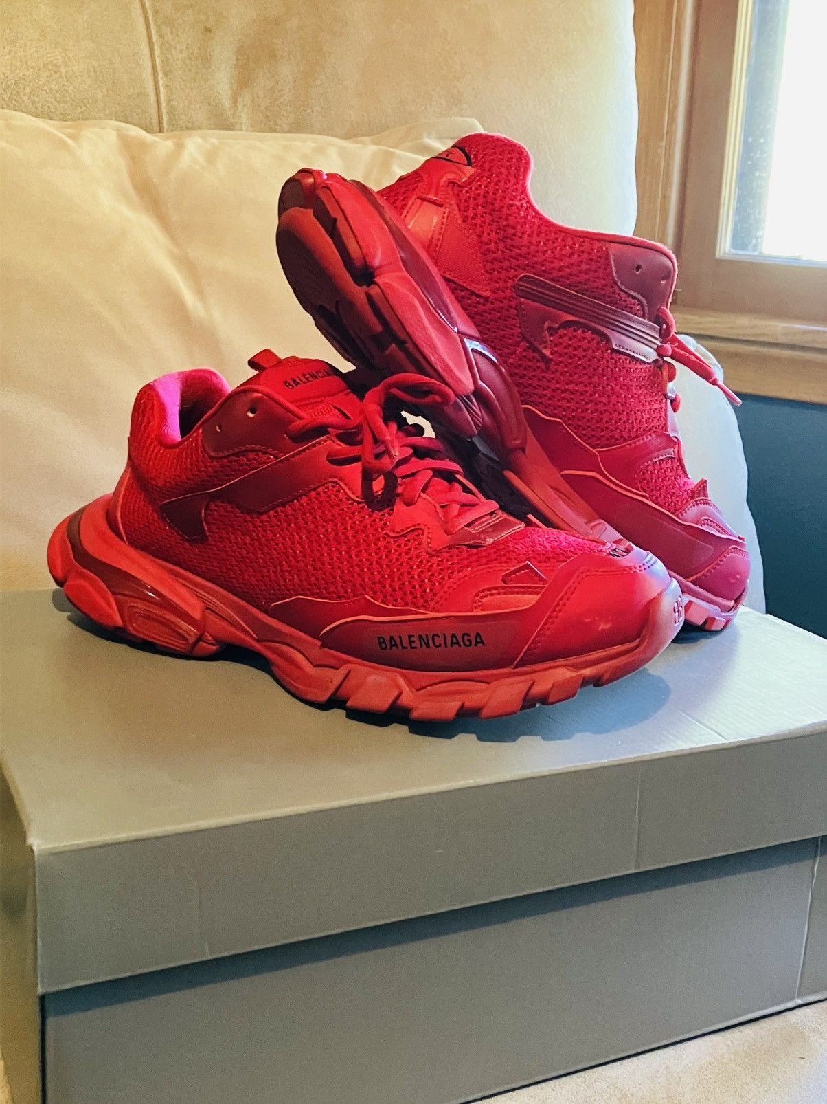 Balenciaga Baenciaga track runner 3 red size 43 US 10 Size US 10 / EU 43 - 1 Thumbnail