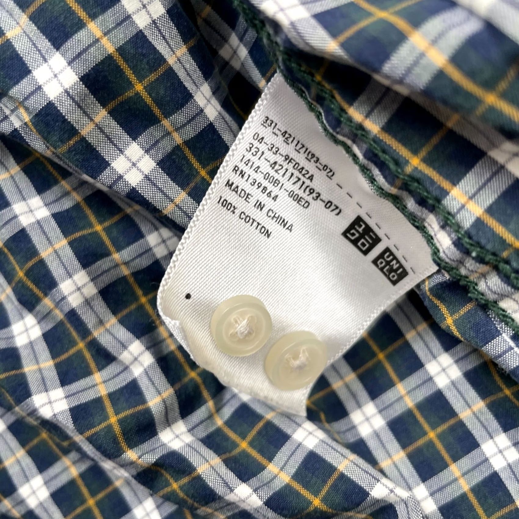 Uniqlo VINTAGE Uniqlo Shirt Mens XS Blue Extra Fine Cotton Broadcloth Check Pleated Button-Up Shirt Size US XS / EU 42 / 0 - 4 Thumbnail