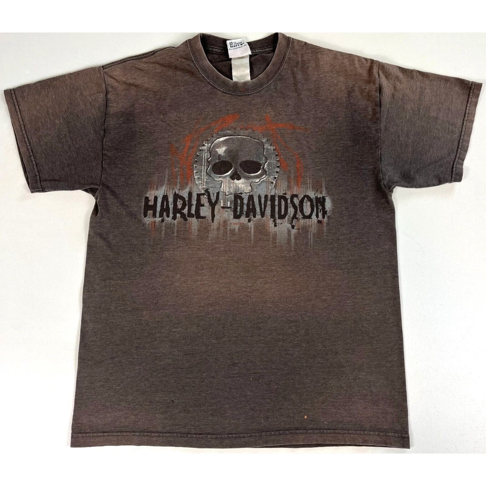 Harley Davidson VINTAGE Harley-Davidson T-Shirt 2007 Woodstock Woodstock IL Made in USA Size Large Brown Mens Size US L / EU 52-54 / 3 - 2 Thumbnail