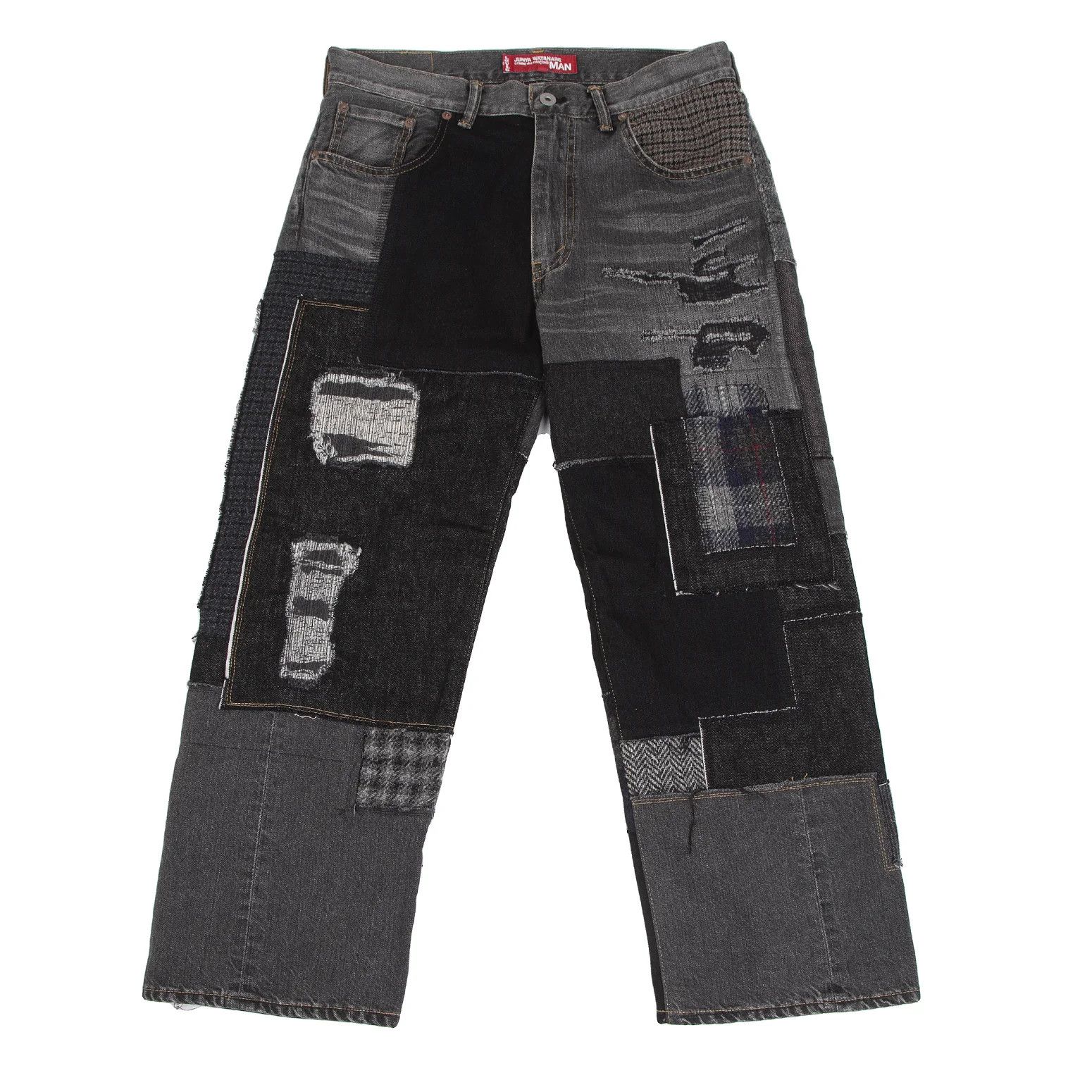 Junya Watanabe Black Custom Patchwork Denim Pants Size M Size US 34 / EU 50 - 1 Thumbnail