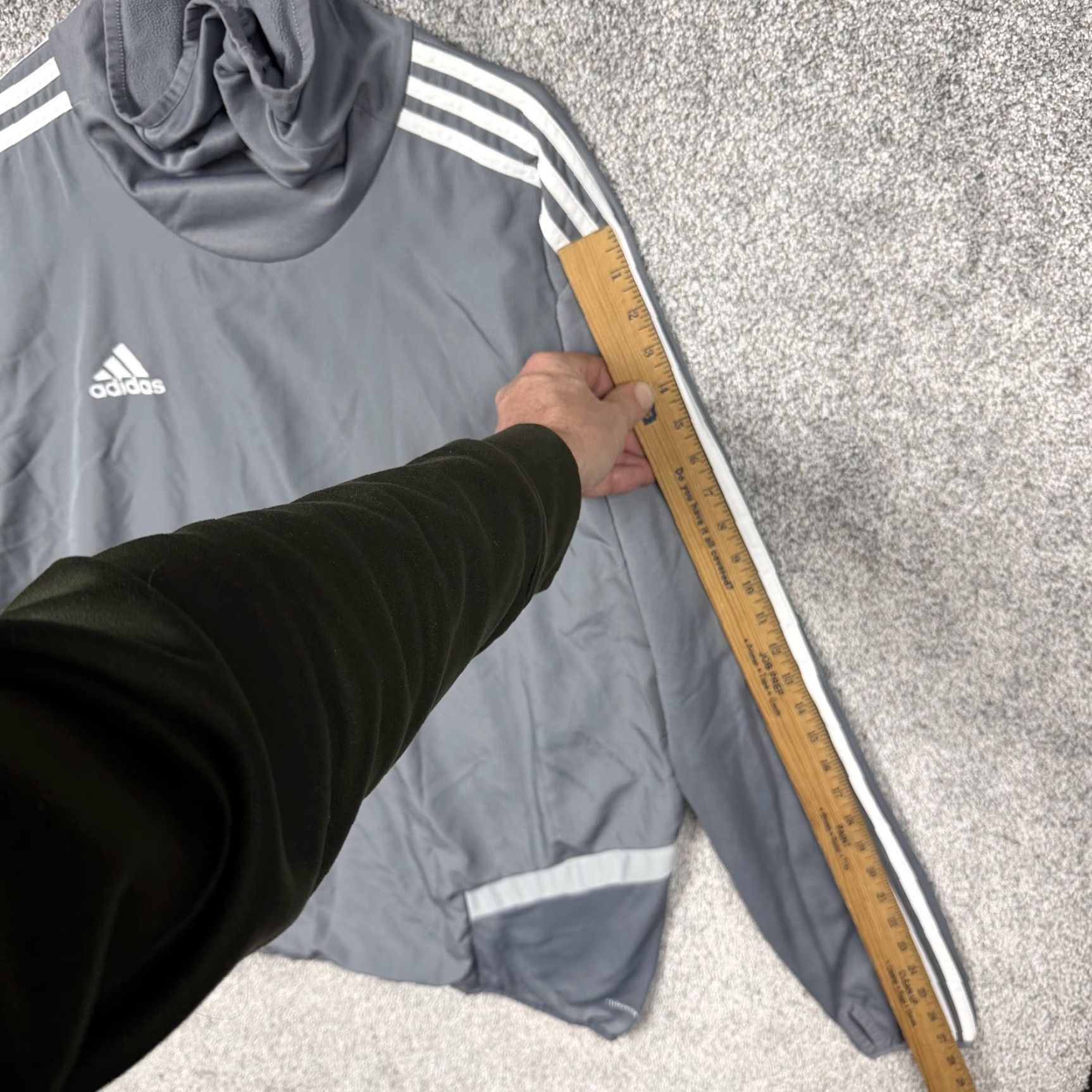 Adidas Adidas Jacket Mens XL Gray Fleece Cowl Neck Thumbholes Soccer Training Athletic Jacket Size US XL / EU 56 / 4 - 3 Thumbnail