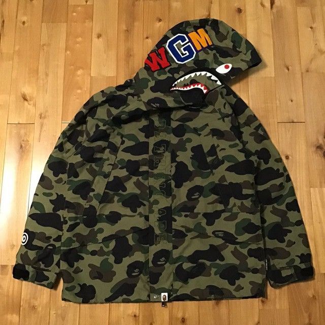 Bape BAPE 1st camo green shark hoodie snowboard jacket APE Size US XXL / EU 58 / 5 - 1 Thumbnail
