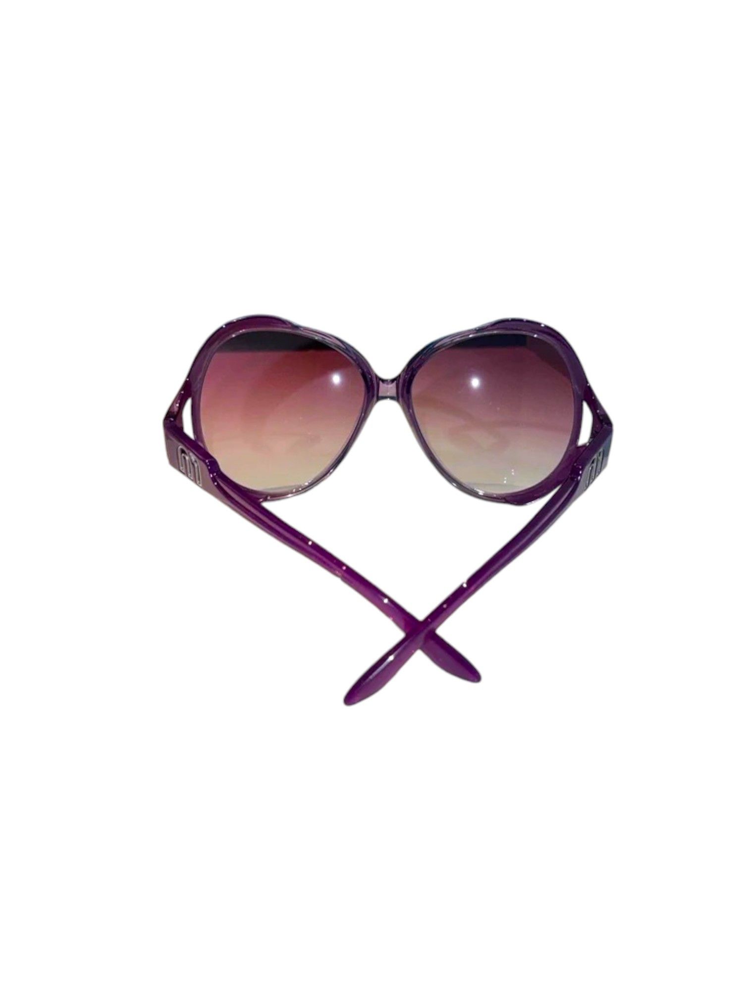 Miu Miu Miu Miu SMU05I Purple Oversized Sunglasses Logo Temples Size ONE SIZE - 3 Thumbnail