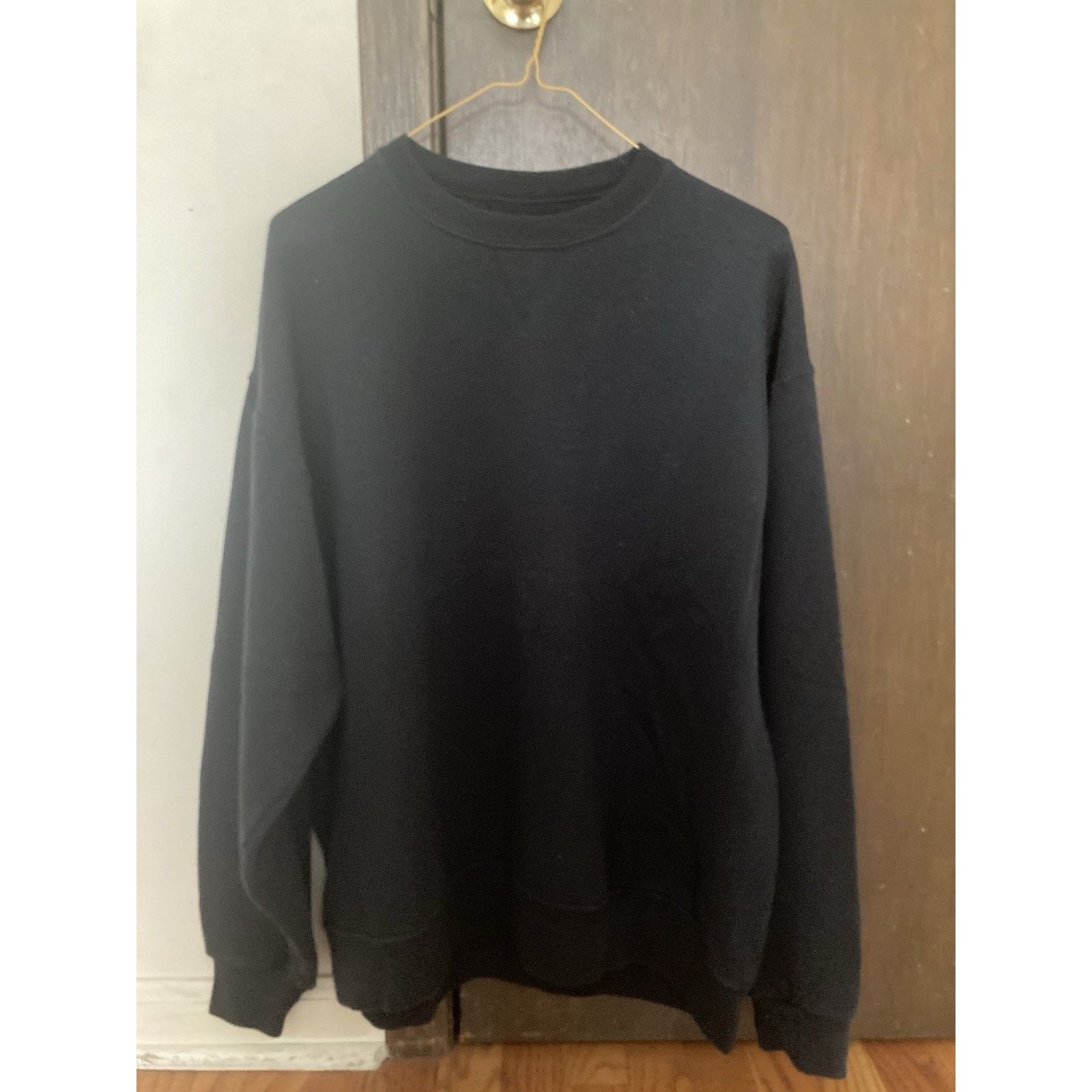 Fruit Of The Loom Vintage 90s Fruit of the Loom Black Blank Sweatshirt L Size US L / EU 52-54 / 3 - 1 Thumbnail