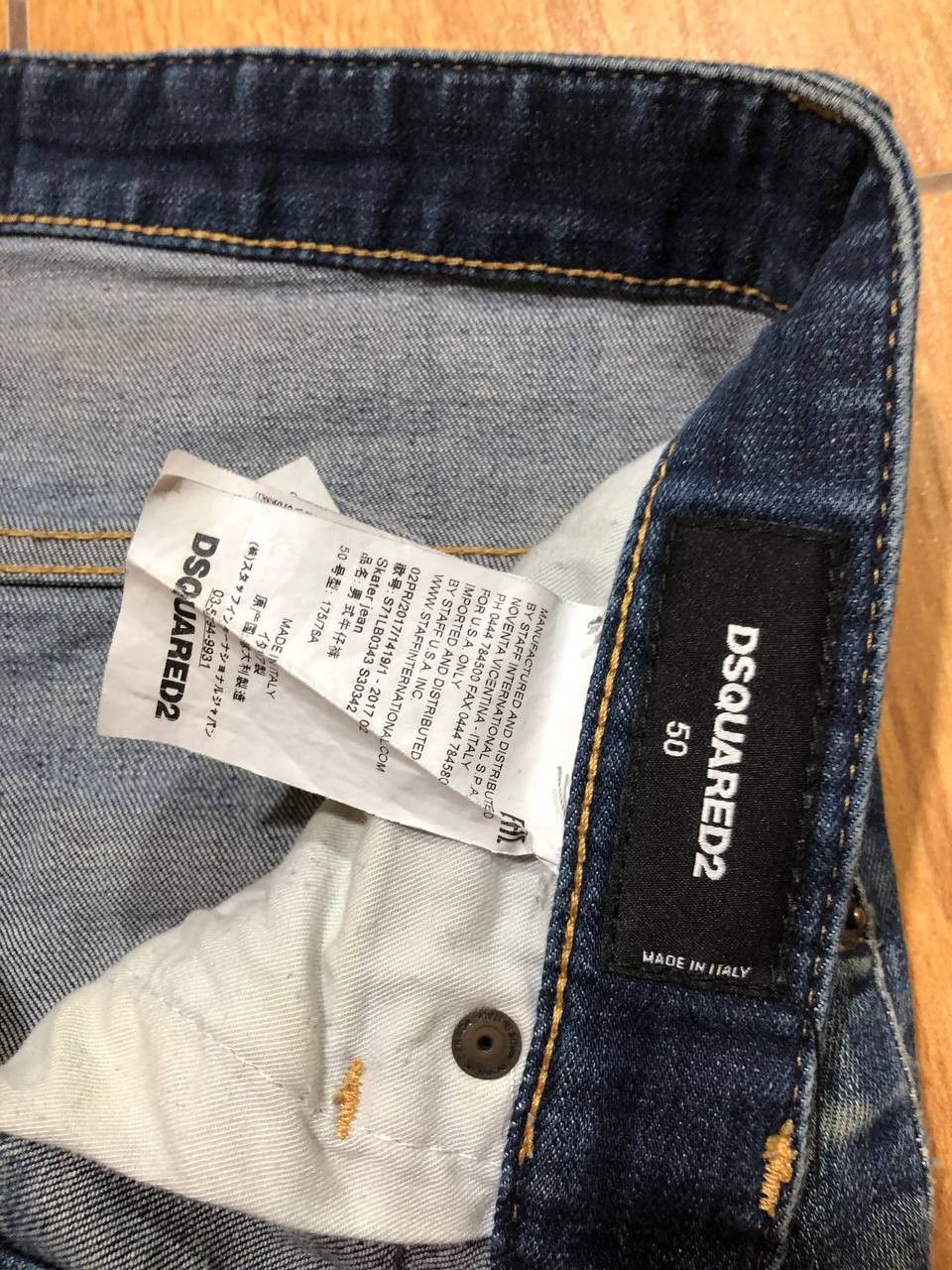 Dsquared2 Dsquared2 Ds2 Mens Slim Fit Distressed Jeans Size US 34 / EU 50 - 2 Thumbnail