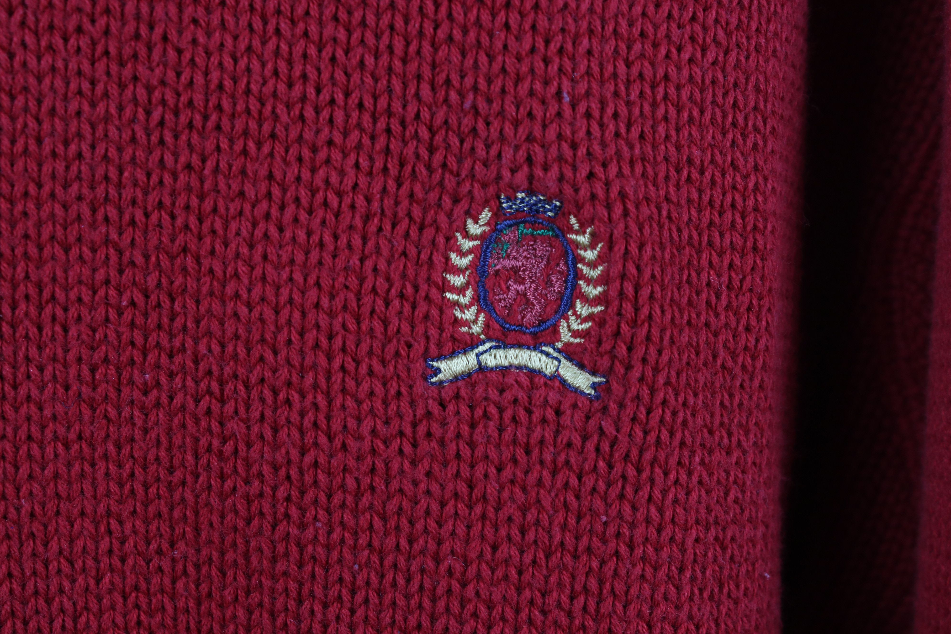Tommy Hilfiger Vintage 90s Tommy Hilfiger Cotton Knit Crewneck Sweater Size US XL / EU 56 / 4 - 4 Thumbnail