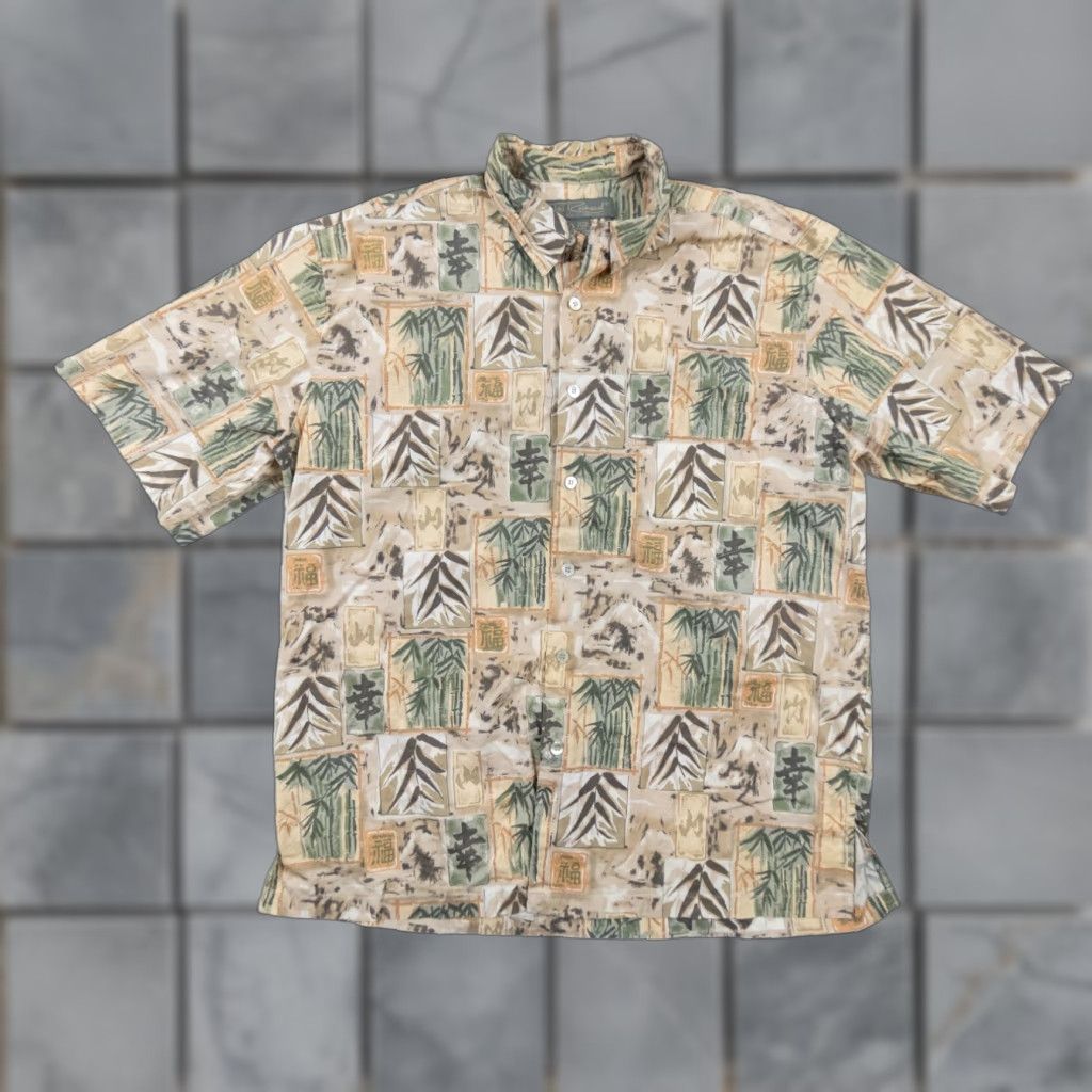 Tori Richard Tori Richard Shirt Men Large Beige Hawaiian Button Up Short Sleeve Stretch Casual All Seasons 90s? Size US L / EU 52-54 / 3 - 1 Thumbnail