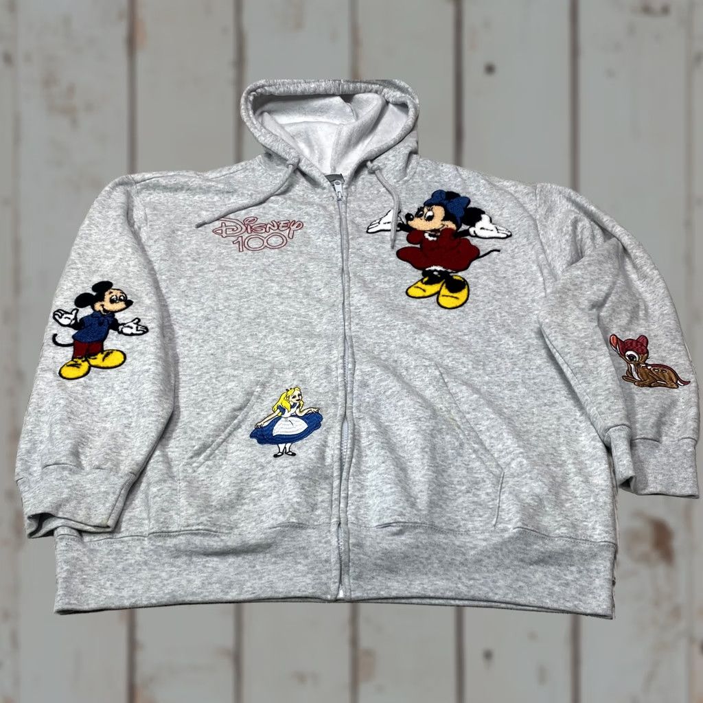Disney Disney 100 Women’s Hoodie Large Gray Full Zip Mickey Minnie Bambi Shirt Womens Size L / US 10 / IT 46 - 1 Thumbnail