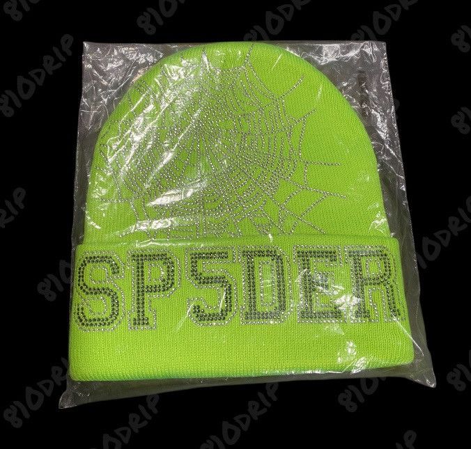 Sp5der Sp5der Rhinestone Web Beanie - Green Size ONE SIZE - 3 Thumbnail