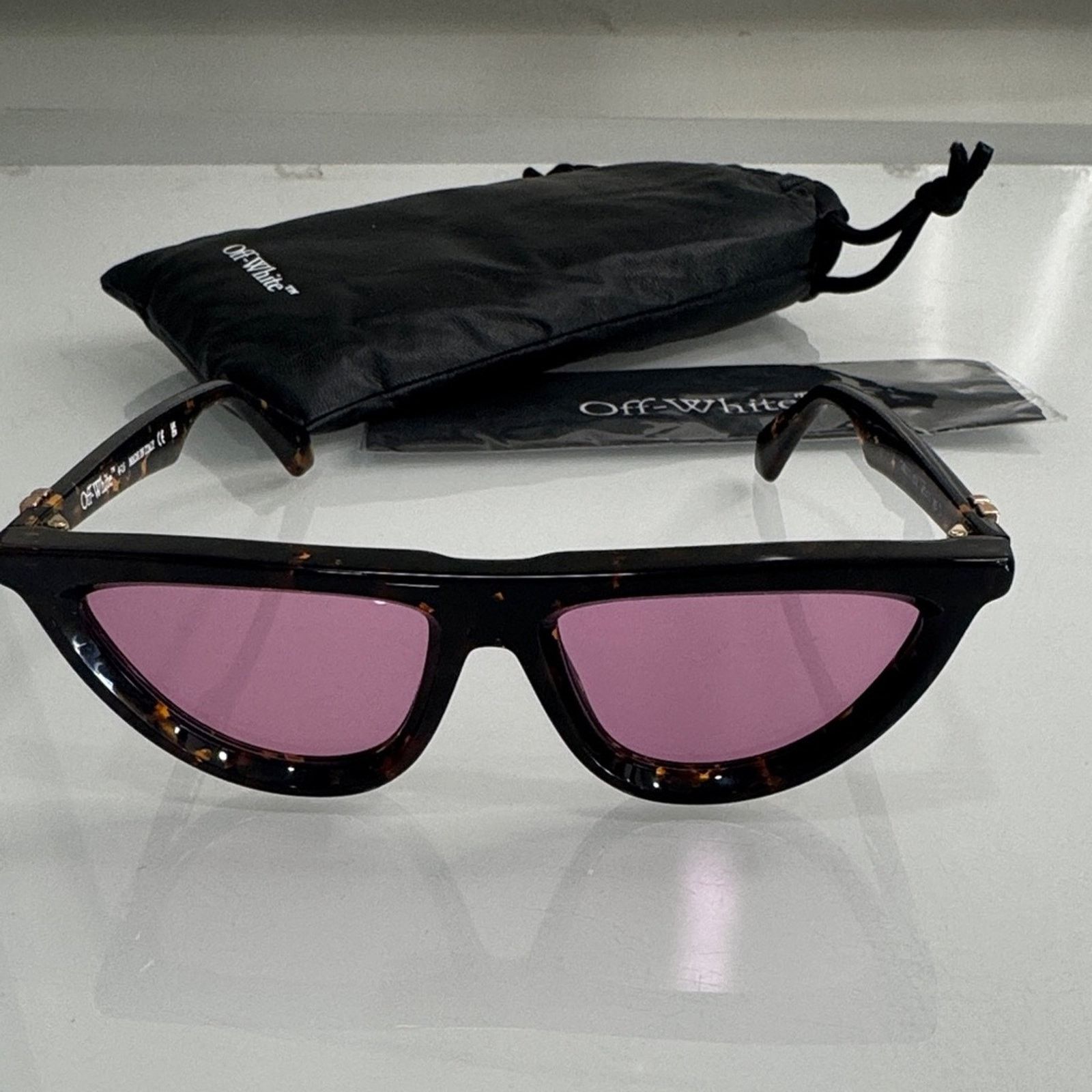 Off-White Off-White Tortoise Sunglasses with Rose Lenses Size ONE SIZE - 1 Thumbnail