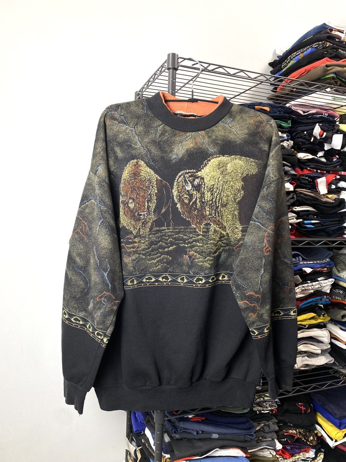 Vintage 90’s American Vintage Buffalo Full Print Sweatshirt Supreme Size US M / EU 48-50 / 2 - 1 Thumbnail
