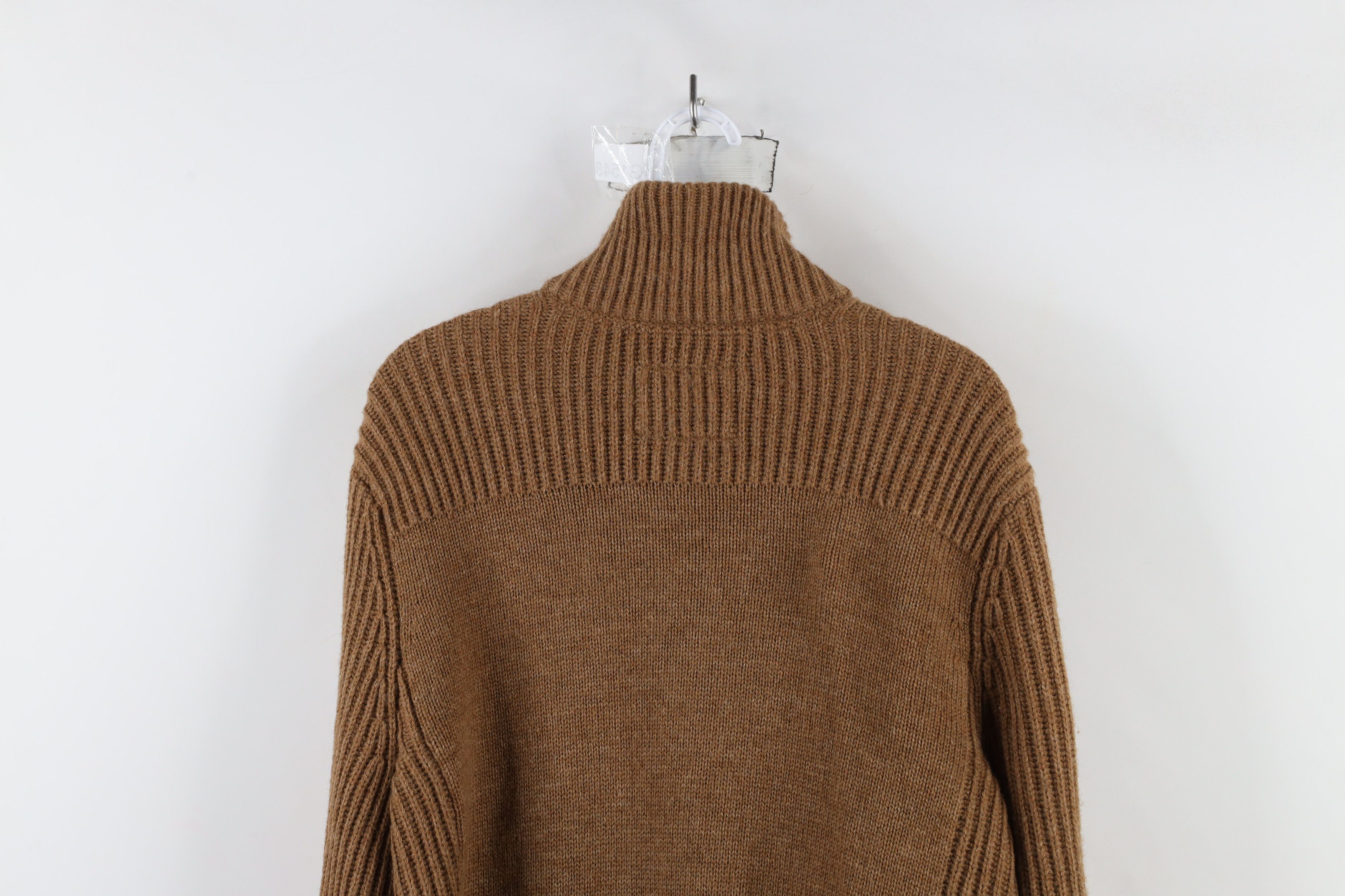 Banana Republic × Vintage Banana Republic Camel Chunky Ribbed Knit Full Zip Sweater Size US M / EU 48-50 / 2 - 13 Thumbnail