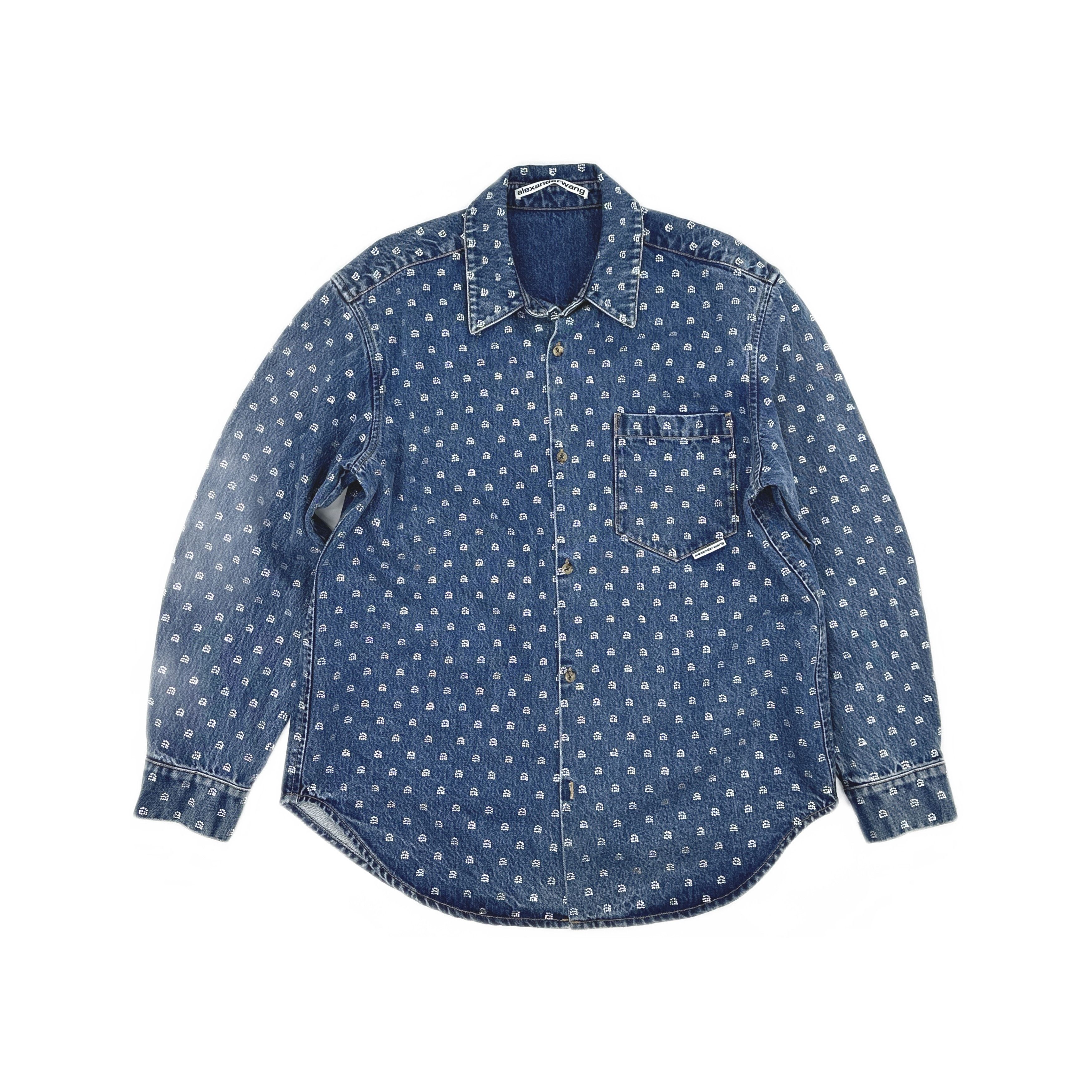 Alexander Wang Alexander Wang Rhinestone Denim Shirt Size M Size M / US 6-8 / IT 42-44 - 1 Thumbnail