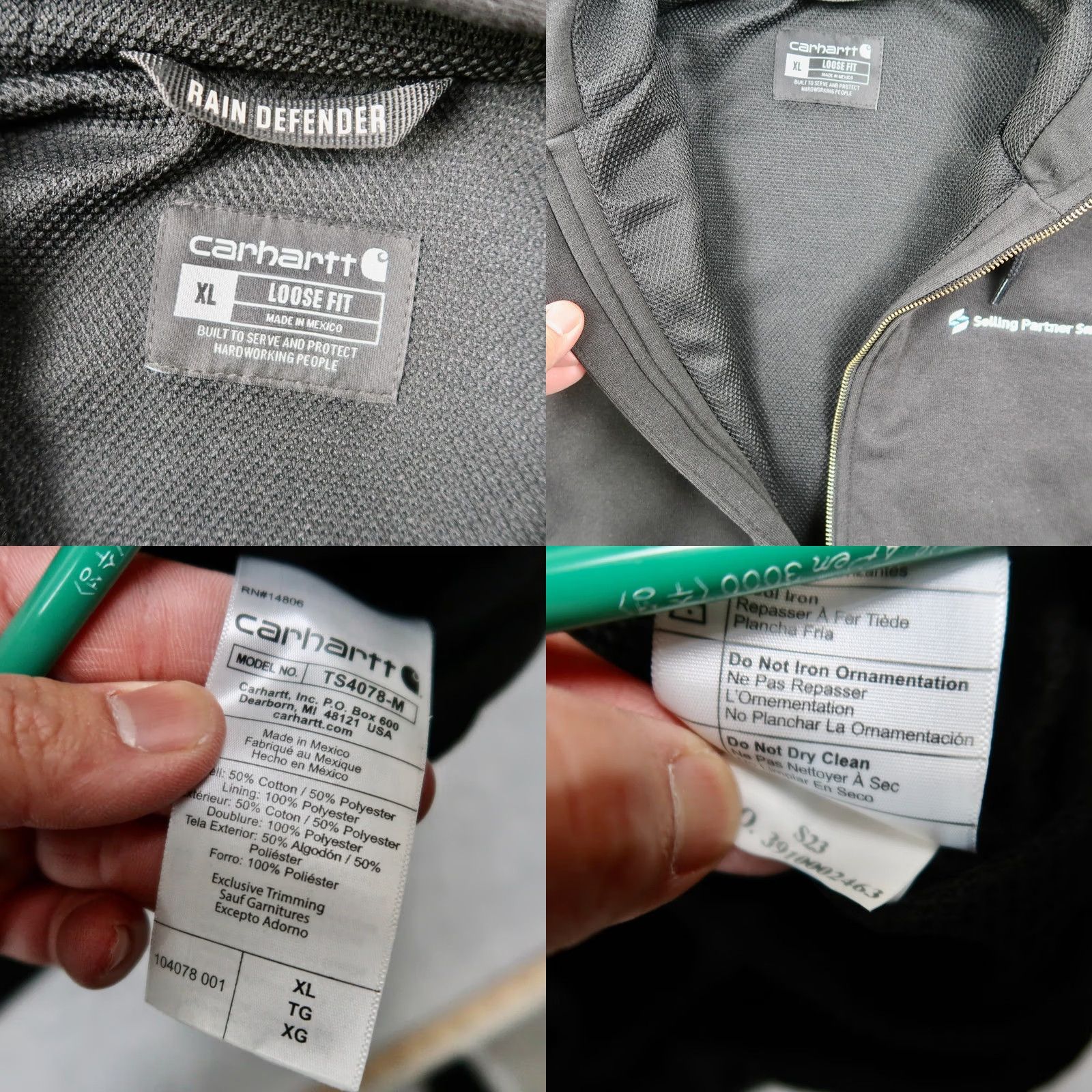 Carhartt Carhartt Rain Defender Hoodie XL Loose Fit Thermal Lined Full Zip Logo Size US XL / EU 56 / 4 - 8 Thumbnail