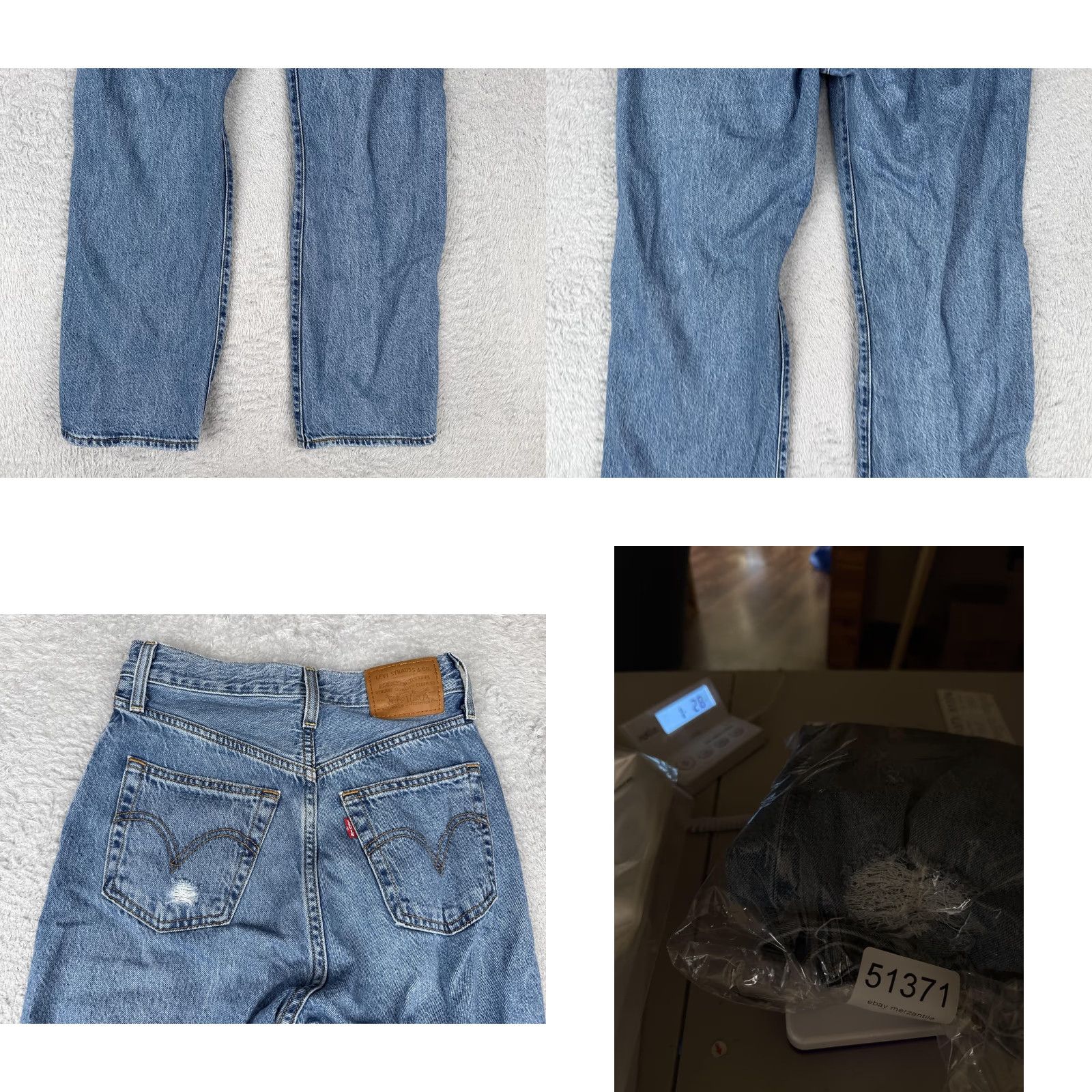 Levi's Levis Ribcage Straight Ankle Jeans Womens 24 Blue Distressed High Rise 24x26 Size 42" / US 20 - 10 Thumbnail