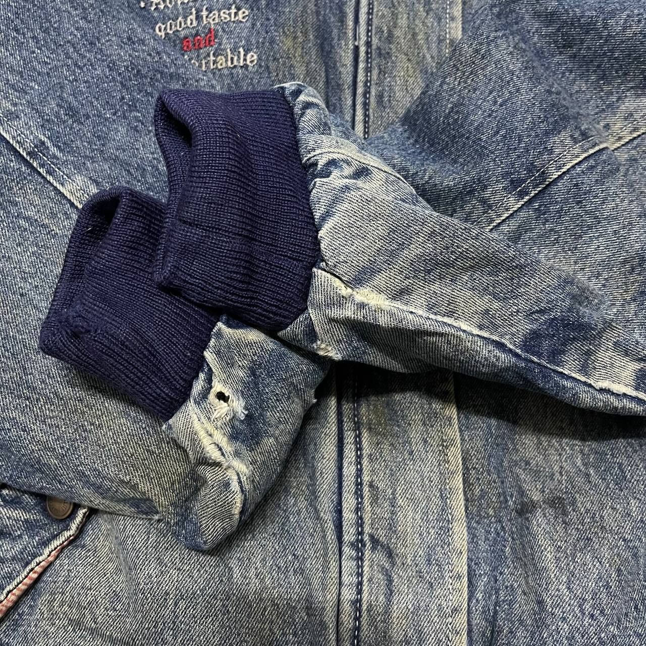 Japanese Brand Vintage Japanese Brand Denim Bomber Jacket with Patches Size US M / EU 48-50 / 2 - 8 Thumbnail