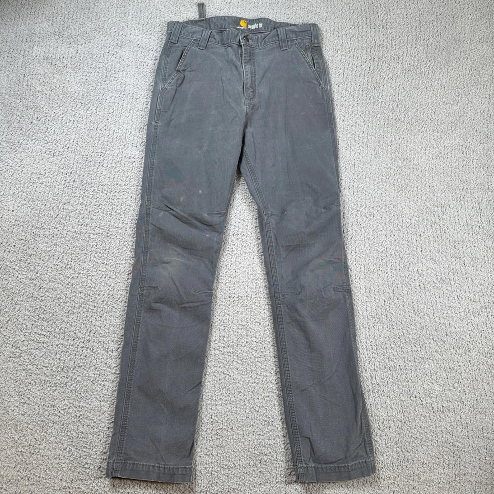 Carhartt Carhartt Mens 32x32 Straight Fit Work Pants Gray Cotton Size US 32 / EU 48 - 1 Thumbnail