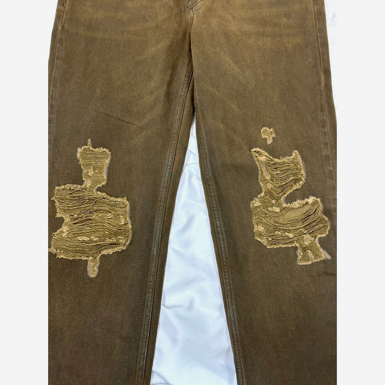 Free People Free People The Lasso Distressed Straight-leg Jeans Brown 25 Size 25" / US 0 / IT 36 - 10 Thumbnail