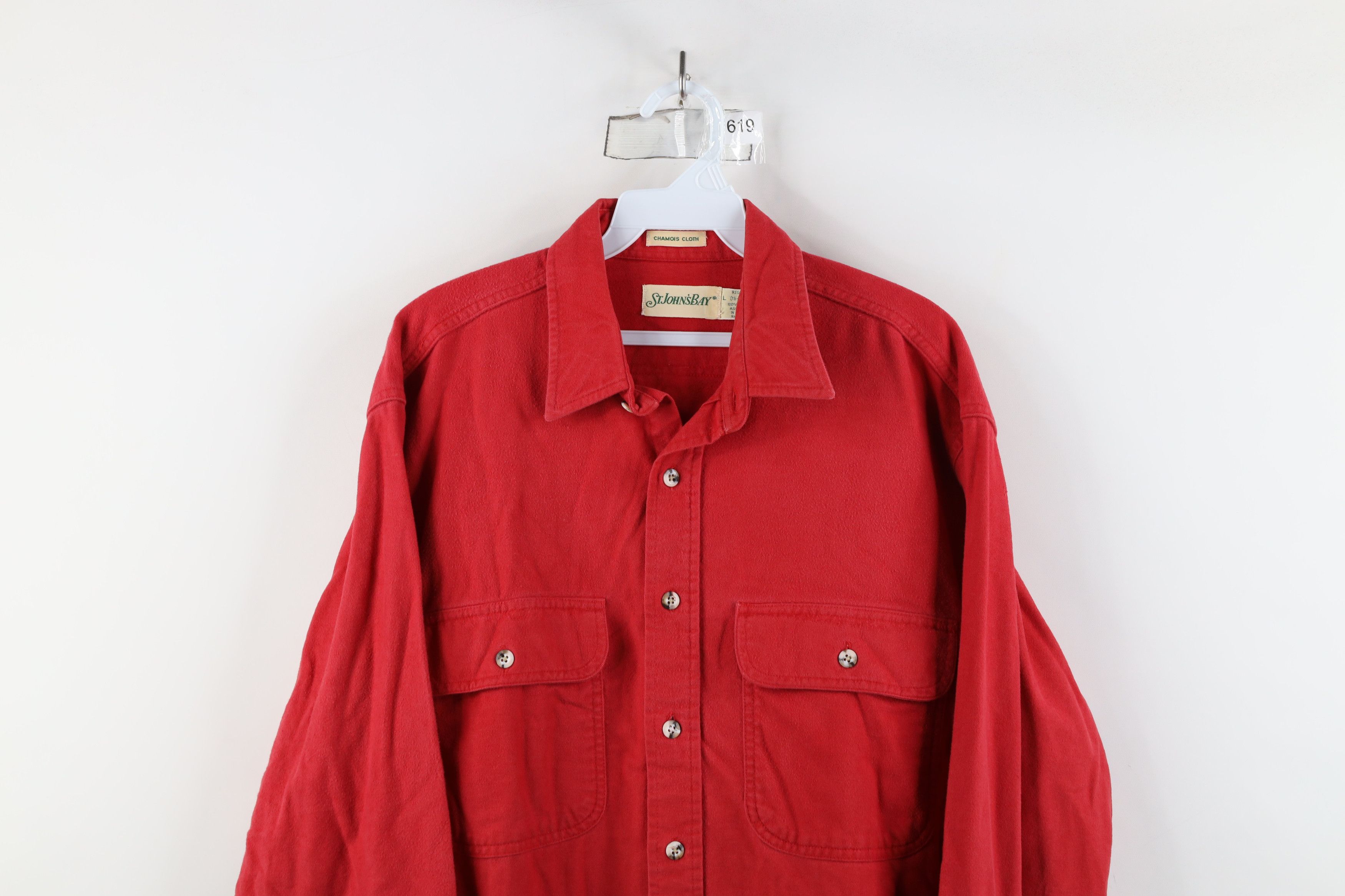 Vintage Vintage 70s Streetwear Cloth Collared Button Shirt Red Size US L / EU 52-54 / 3 - 2 Thumbnail
