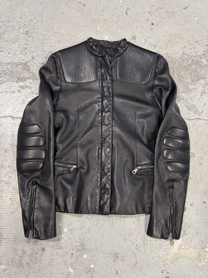 Prada FW1999 Prada Biker Padded Black Leather Jacket Size S / US 4 / IT 40 - 1 Thumbnail