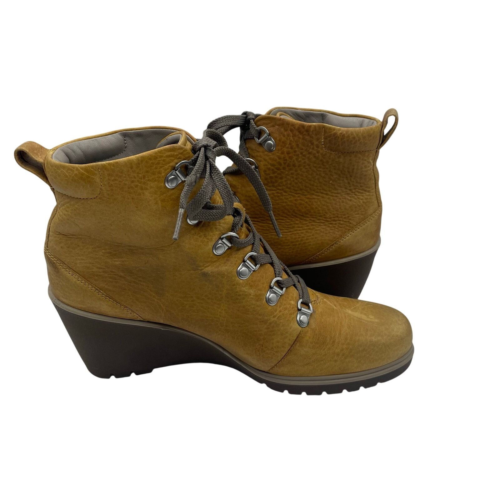 Ecco Ecco Adora Wedge Boots Leather Brown Lace Up Ankle Womens 40 Size US 9 / IT 39 - 5 Thumbnail