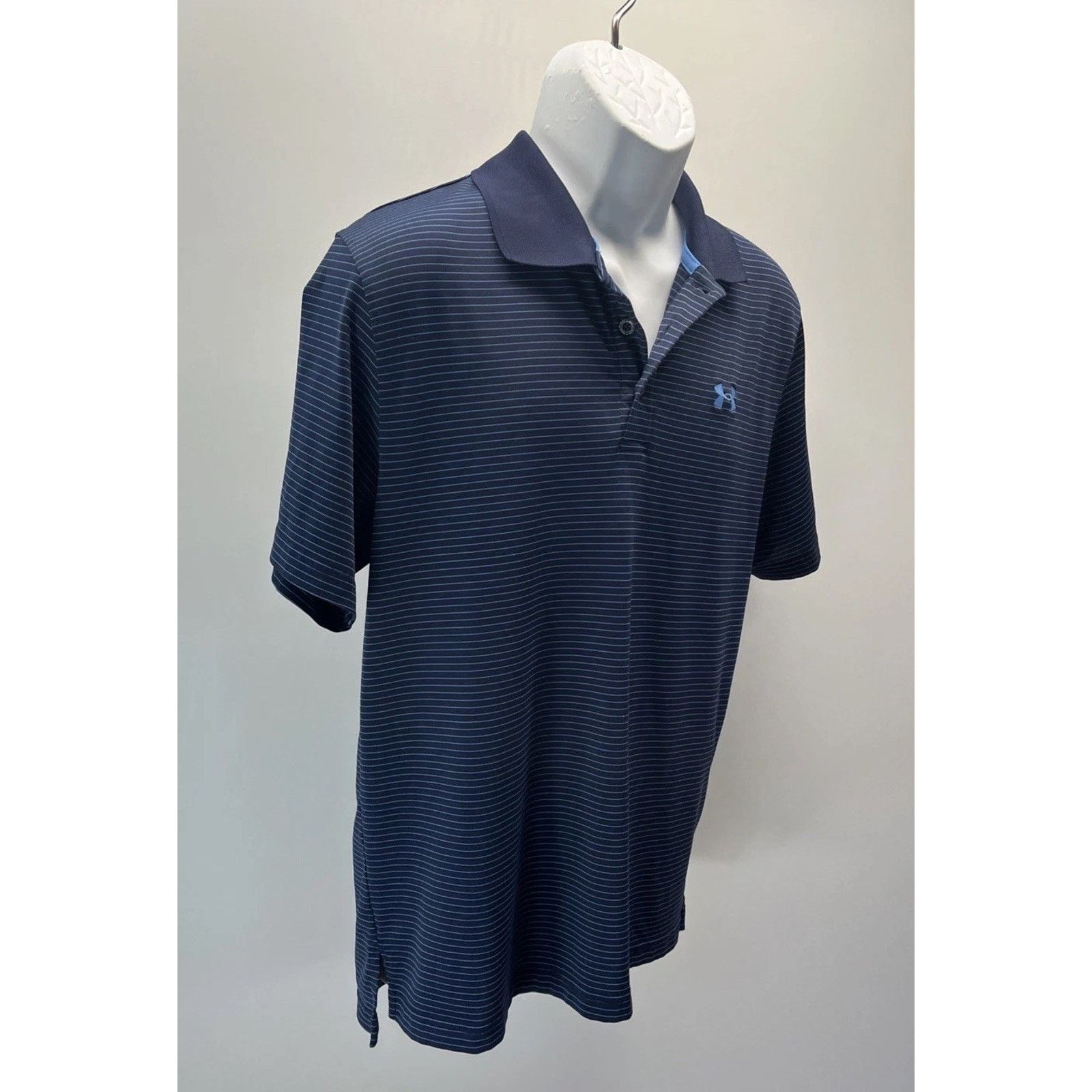 Under Armour Under Armour Men's UA Matchplay Stripe Polo Shirt Blue M Size US M / EU 48-50 / 2 - 2 Thumbnail