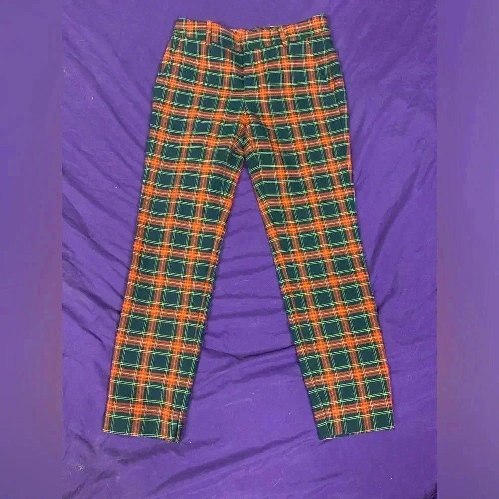 Zara Zara Woman Plaid Trousers - Stylish High-Waisted Pants Size 26" / US 2 / IT 38 - 1 Thumbnail