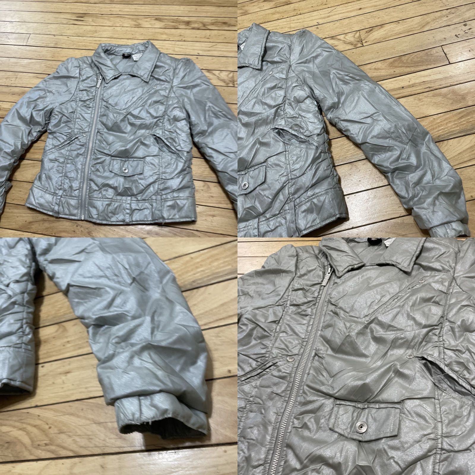 Disney VINTAGE Disney Hannah Montana y2k Jacket Junior XL 12/14 Silver Metallic Moto Crop RARE Size XL / US 12-14 / IT 48-50 - 11 Thumbnail