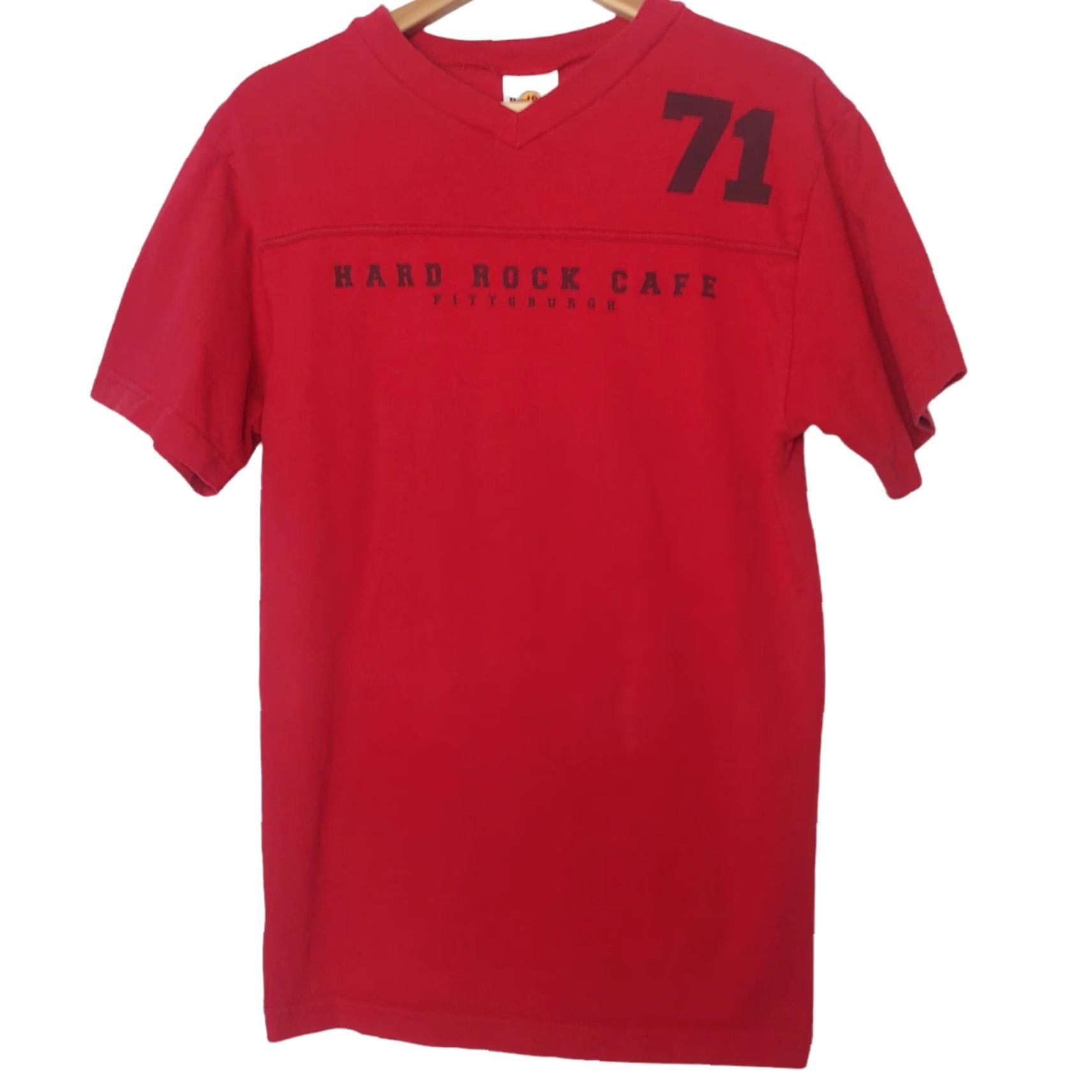 Hard Rock Cafe Hard Rock Cafe Pittsburgh Jersey Shirt M Red V Neck Shirt Men Rock n Roll Blokecore Graphic Print Vintage No Size US M / EU 48-50 / 2 - 2 Thumbnail