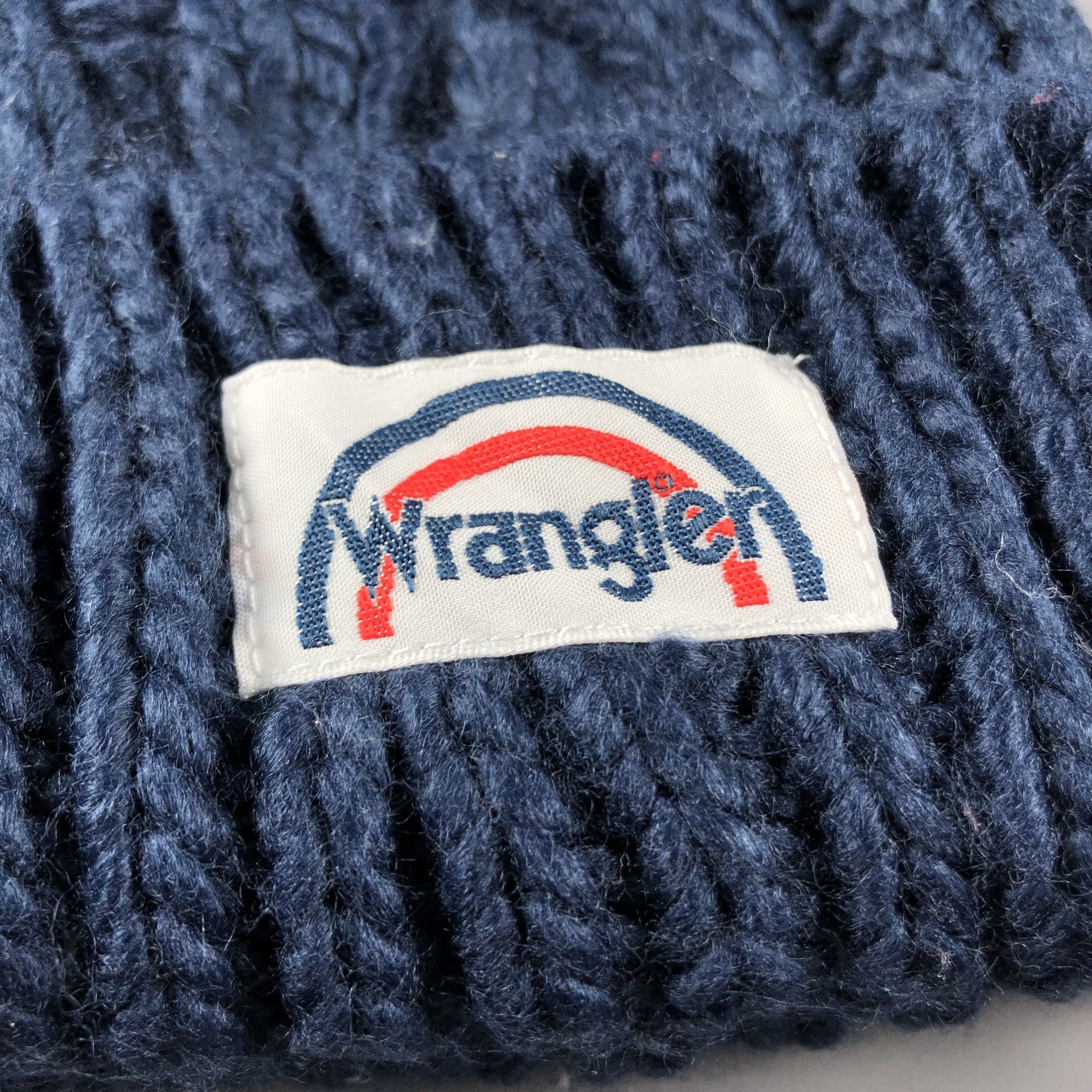 Vintage × Wrangler Wrangler Cable Knit PomPom Beanie Snow Hat Snow Cap -D756 Size ONE SIZE - 4 Thumbnail