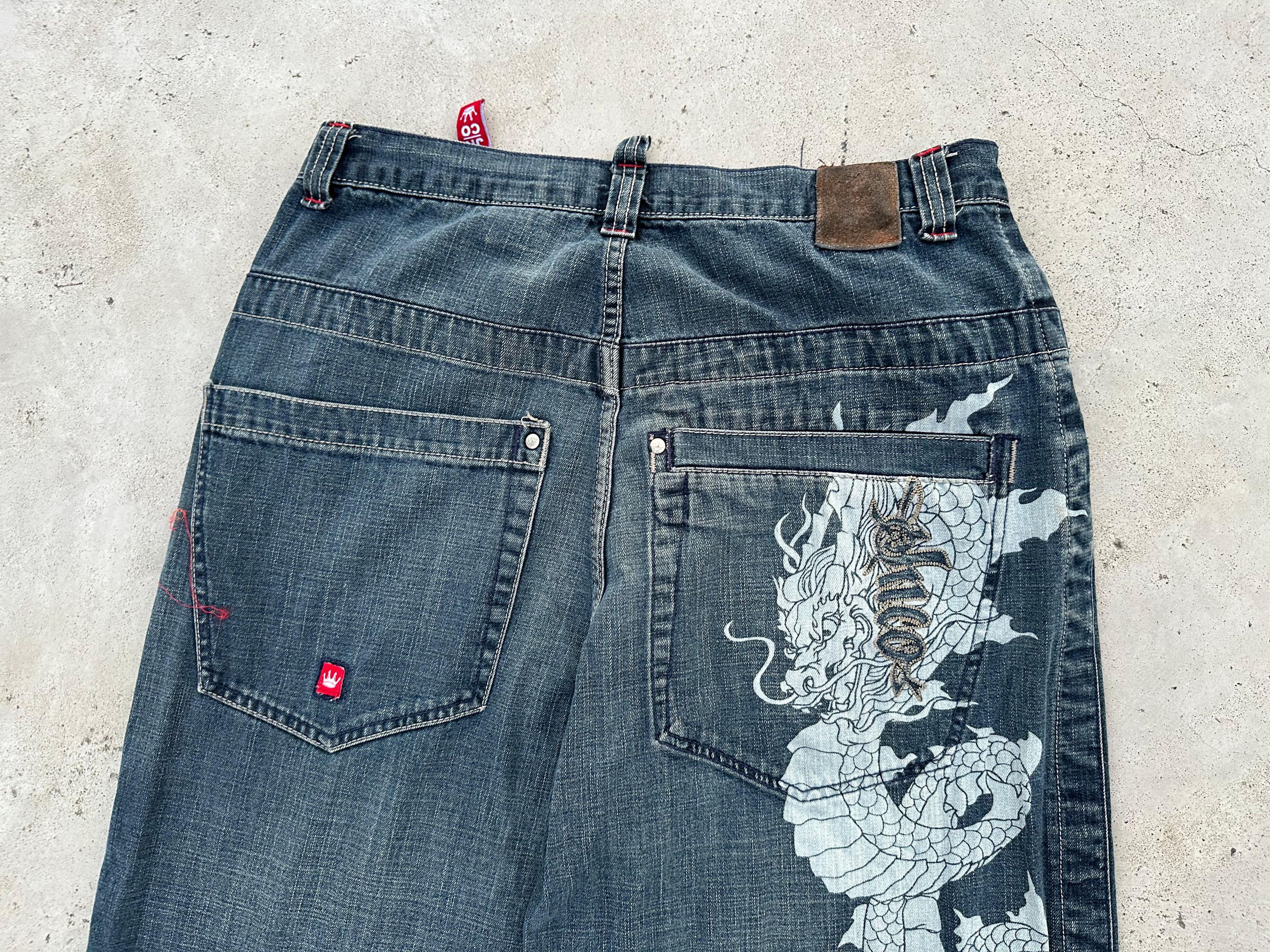 JNCO Vintage Jnco jeans Dragon Wide leg Baggy 34×32 Size US 34 / EU 50 - 3 Thumbnail