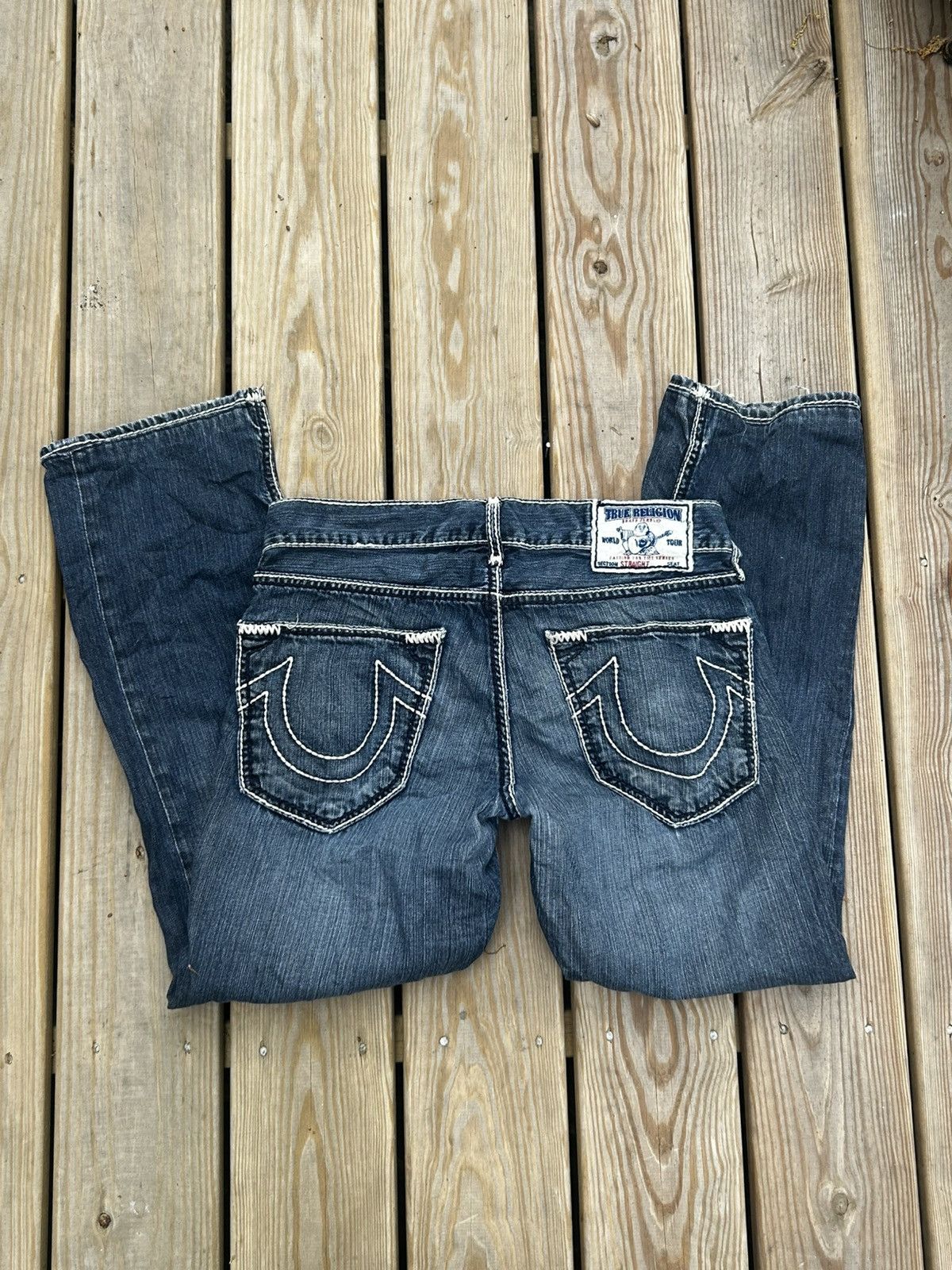 True Religion True Religion navy blue bootcut jeans with white stitching Size US 30 / EU 46 - 4 Thumbnail