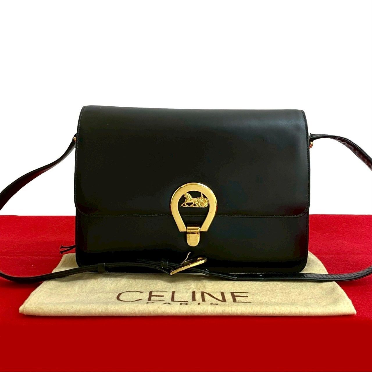 Celine Celine Celine Carriage Leather Shoulder Bag Leather Shoulder Bag Size ONE SIZE - 1 Thumbnail