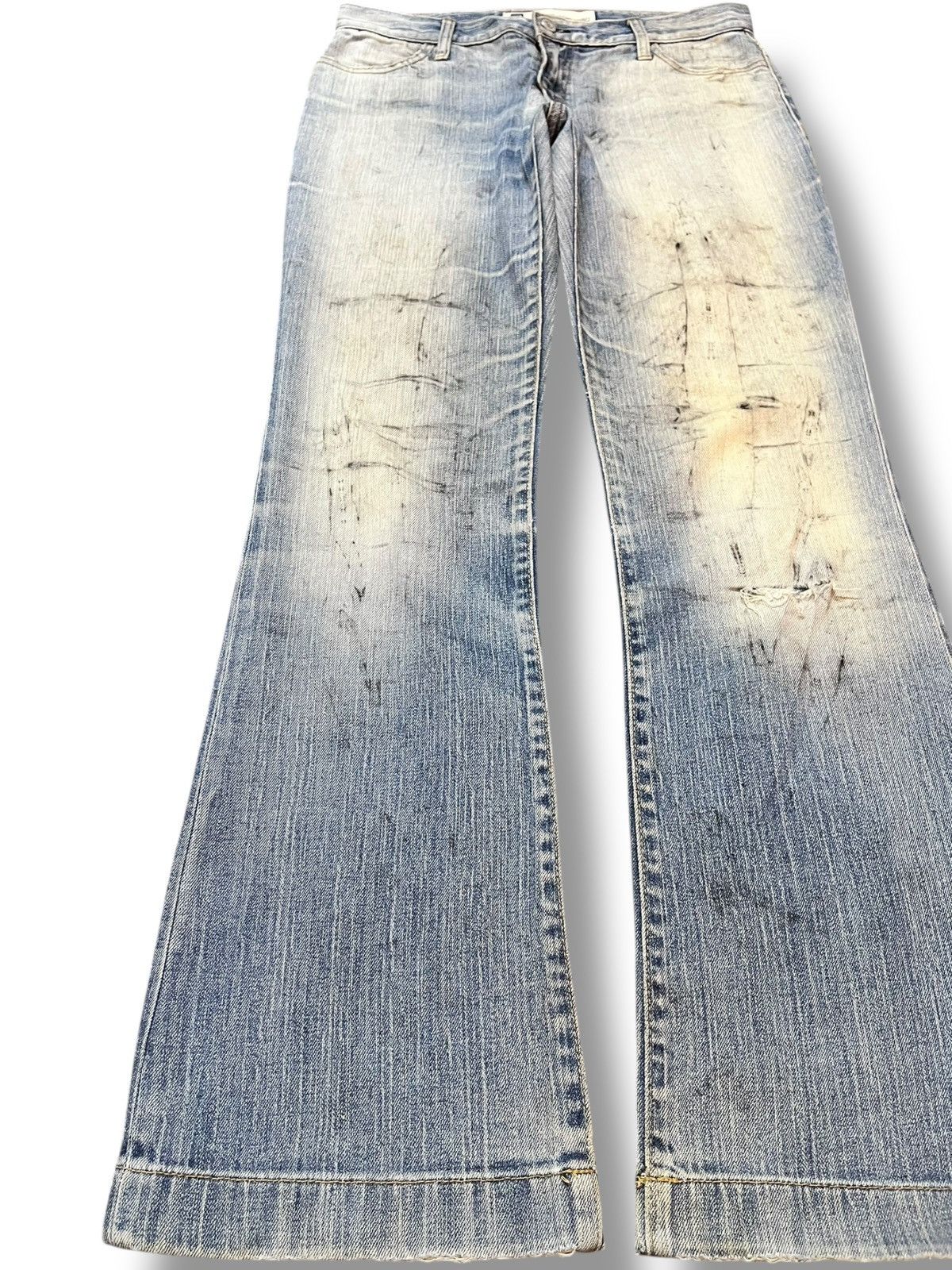 Gap Vintage Gap Long And Lean Flare Mudwash Distressed Denim Size US 30 / EU 46 - 3 Thumbnail