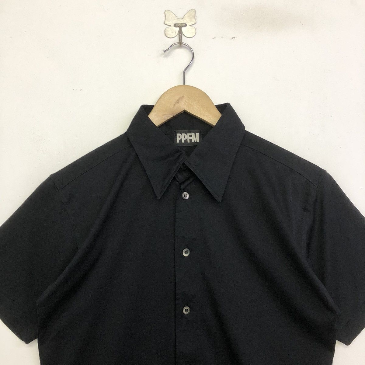 Japanese Brand × PPFM PPFM All Black Minimalist Button Collar Shirt Size US S / EU 44-46 / 1 - 3 Thumbnail