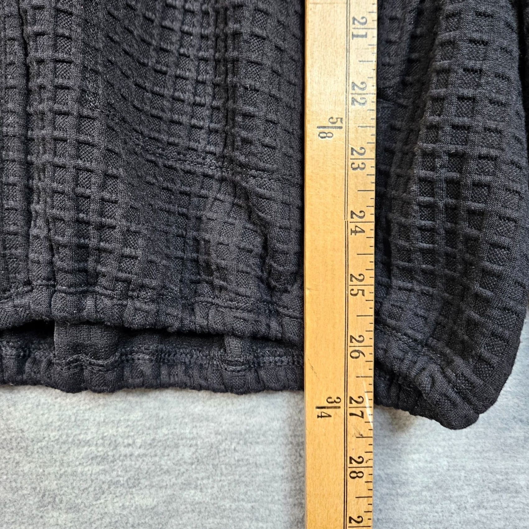 Vintage MAX STUDIO Women's Black Waffle-Knit Full Zip Cardigan Hoodie 1X NEW Size XL / US 12-14 / IT 48-50 - 3 Thumbnail